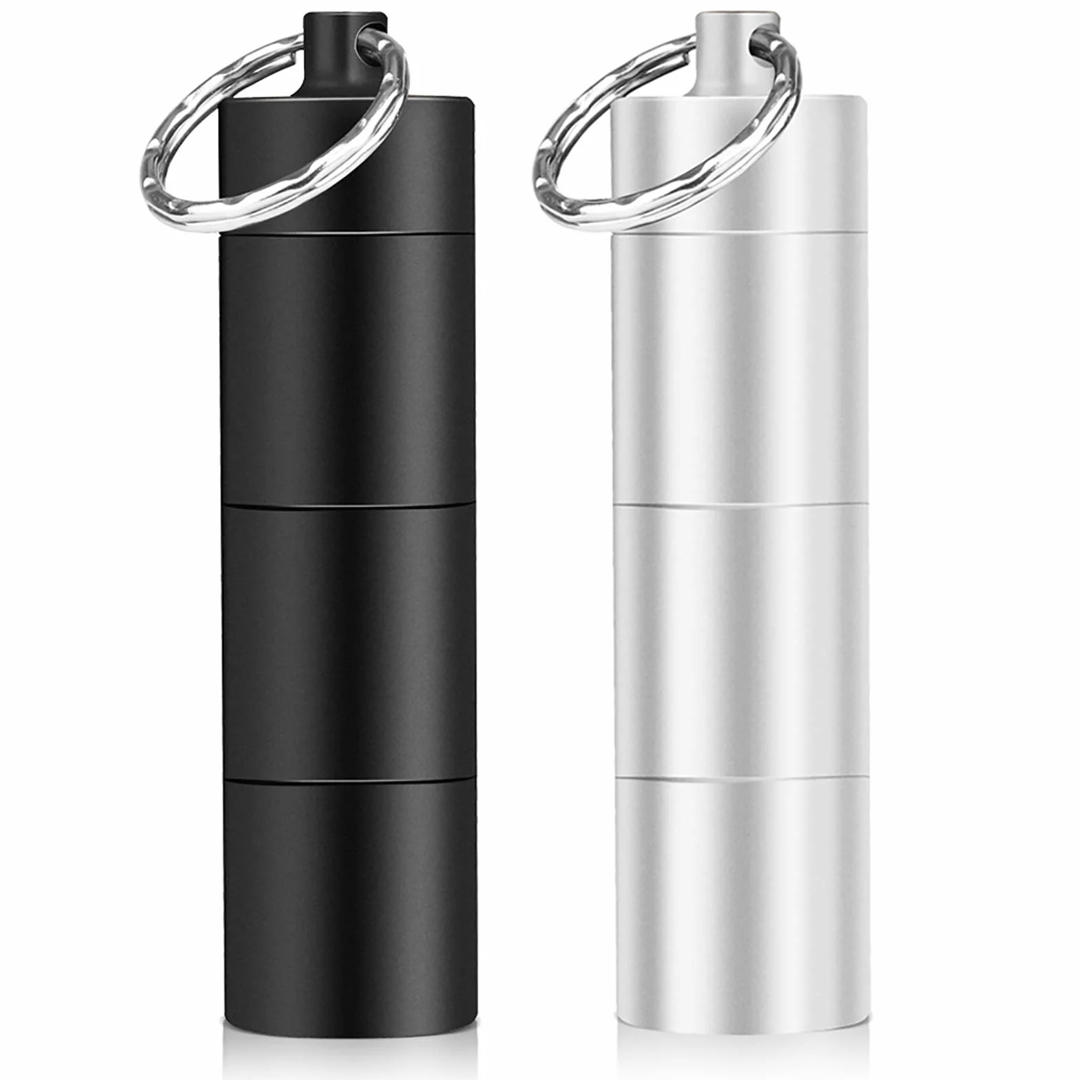 Pastillero Llavero Pequeño Metalico 2 Piezas Pastillero de Bolsillo Diario de Viaje