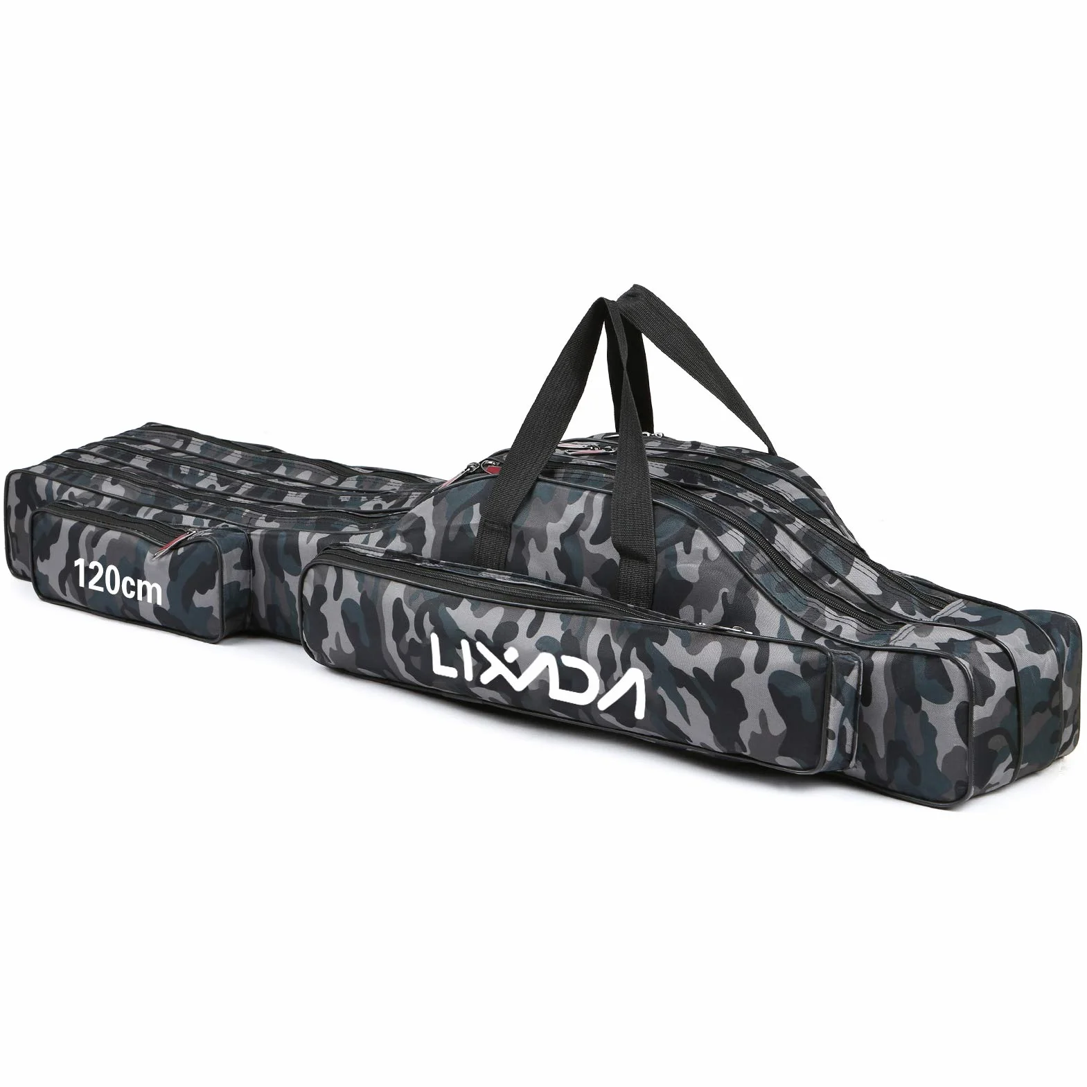 Lixada Bolsa de Pesca 3 Capas Correa Hombro 90/120/150 cm Portátil Funda Caña Plegable Resistente Desgarro