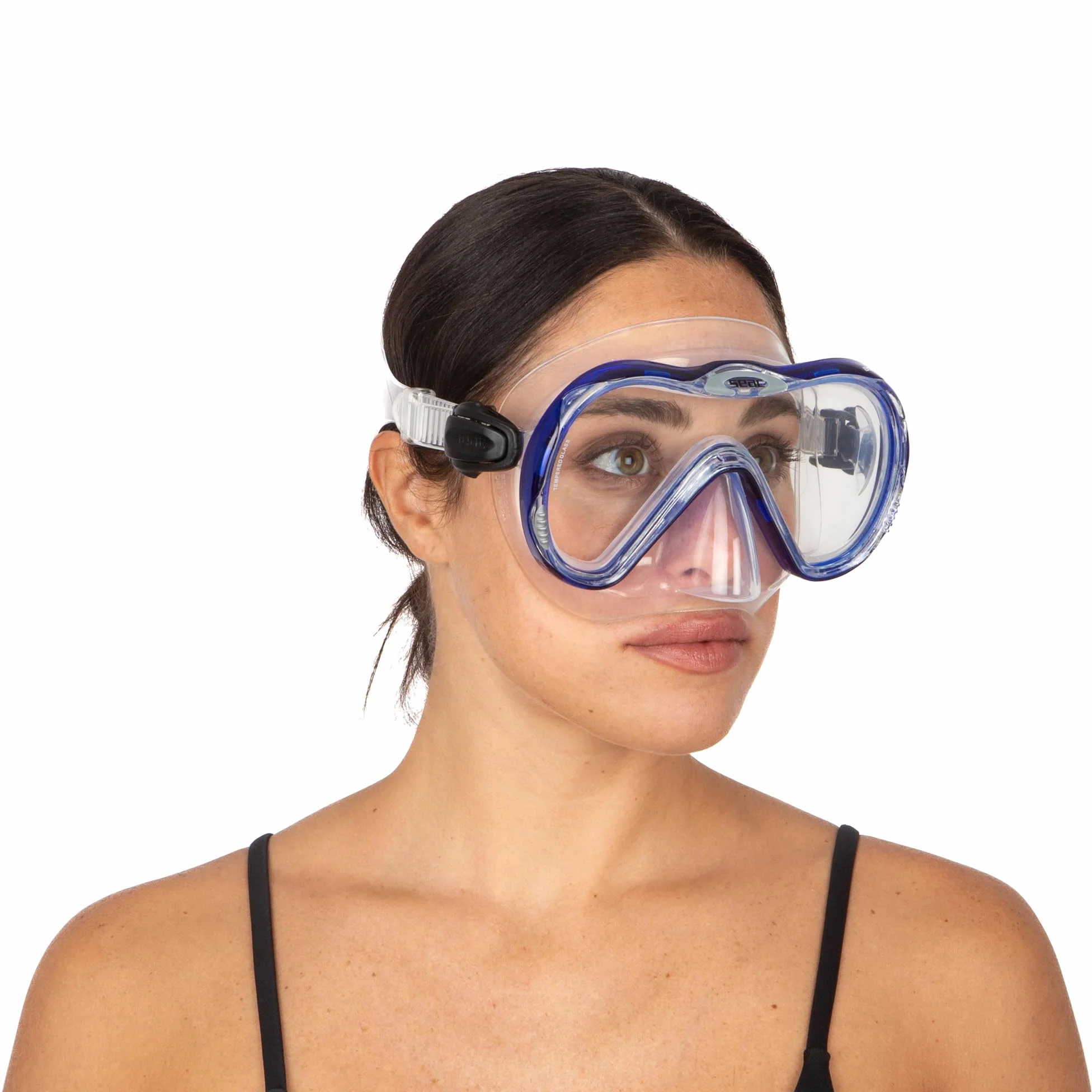 SEAC Set bis Boss Dry - Set de Silicona para Buceo y Snorkel con Máscara y Snorkel con Sistema Dry Top y Válvula de Purga Unisex Adulto
