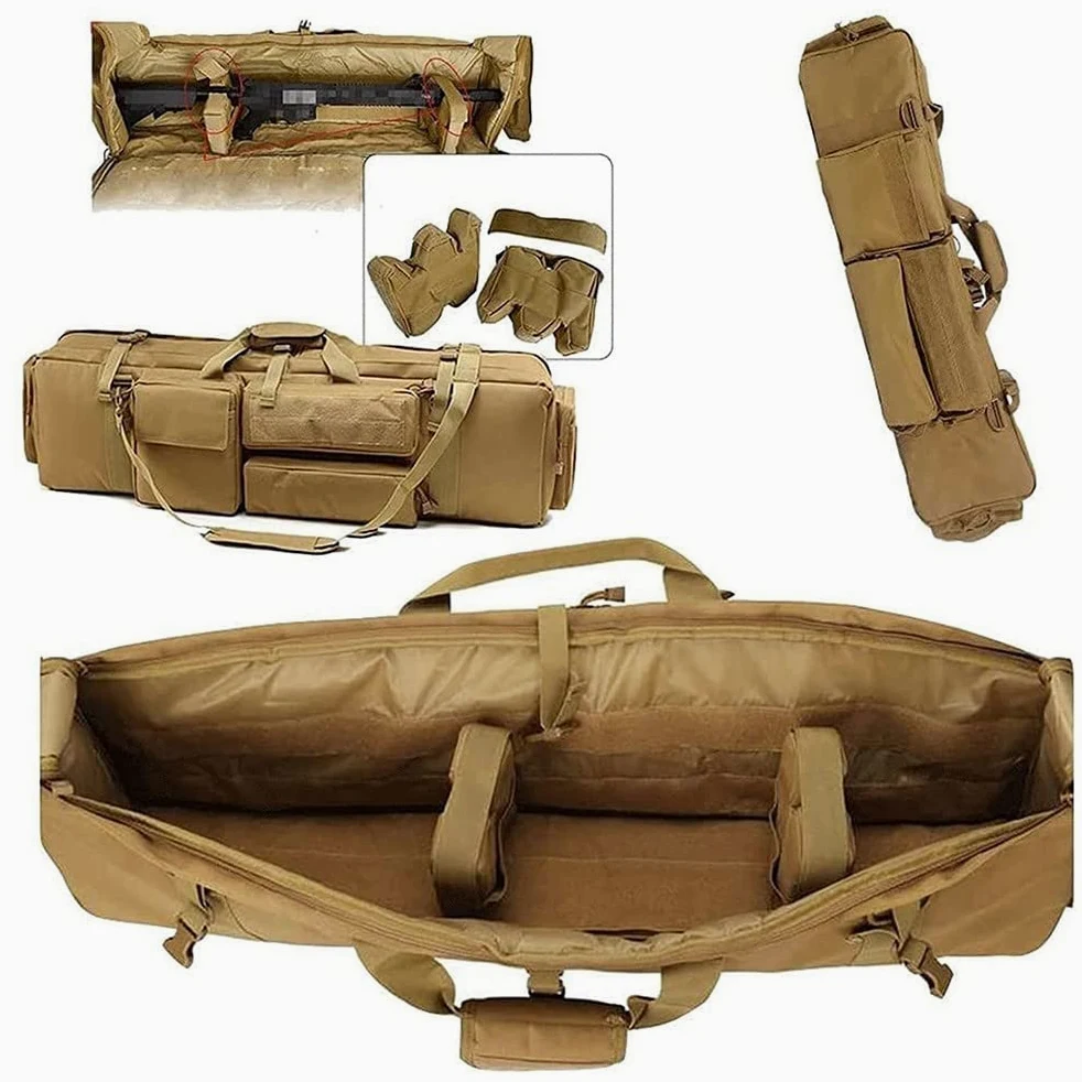 Estuche para Escopeta Airsoft, M249 Bolsa Doble para Rifles, Bolsa Táctica de Escopeta, Bolsa de Almacenamiento para caña de Pescar Escopeta Carry B