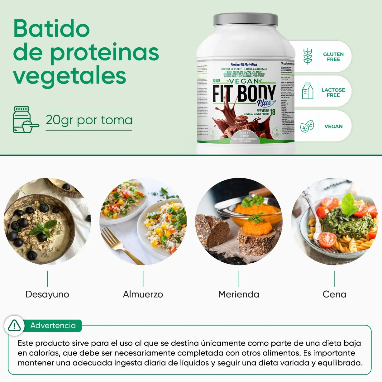 Batido Sustitutivo Vegano Sin Gluten Sin Lactosa Alto en Proteínas Vegetales Bajo en Calorías Sabor Chocolate Fabricado en España