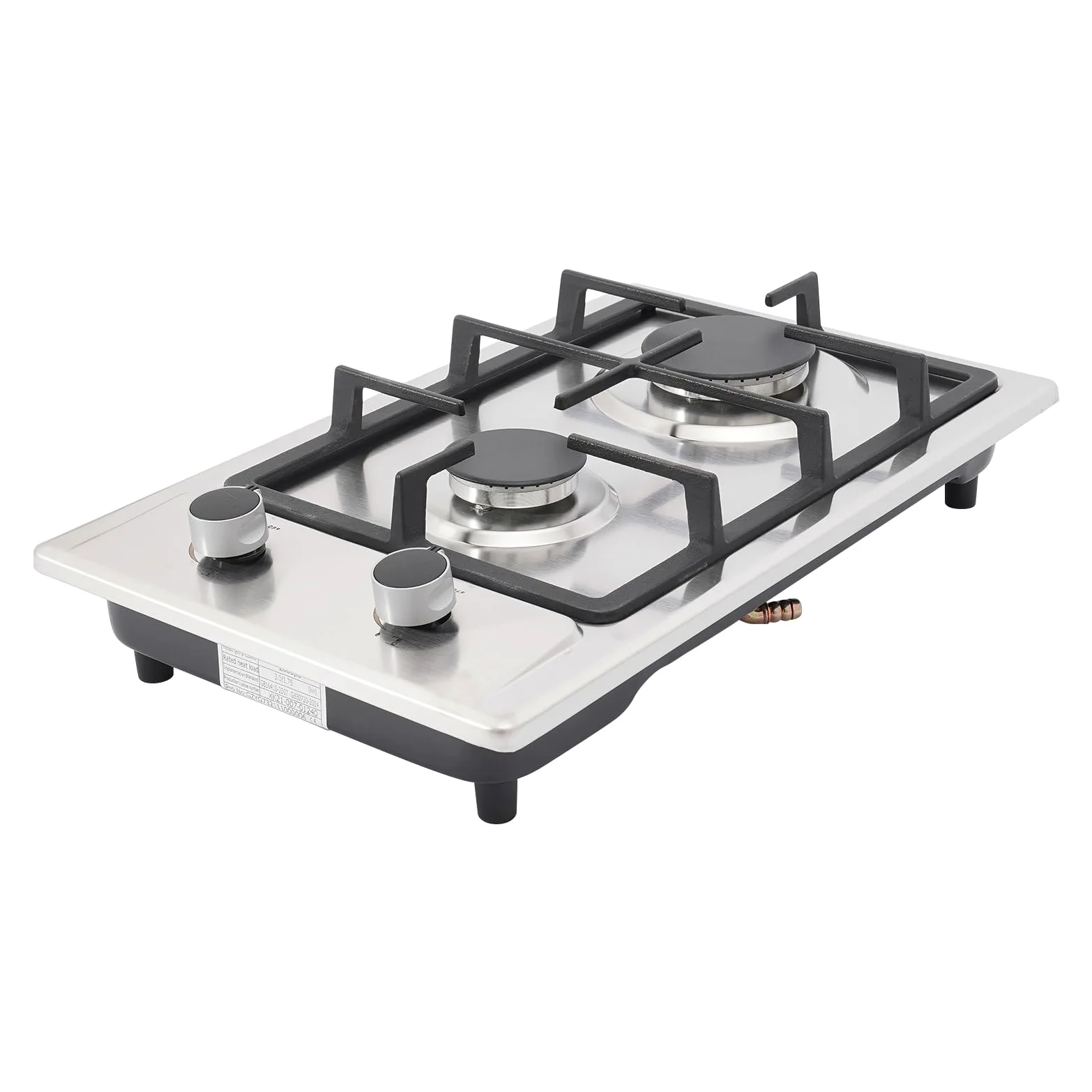 Placa de Gas Butano, Cocina Gas Butano, Hornillo Portátil de Gas con 2 Quemadores, Estufa 51 x 31 x 10 cm para Camping, Pícnic, Senderismo, no Incluye Batería