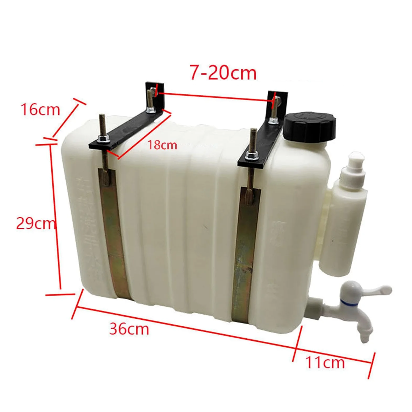 Tanque de Agua con Soporte para Vehículos Grifo Incorporado Y Dispensador de Jabón Diseño Colgante Portátil Resistente Adecuado para Camiones, Longitud 47 Cm