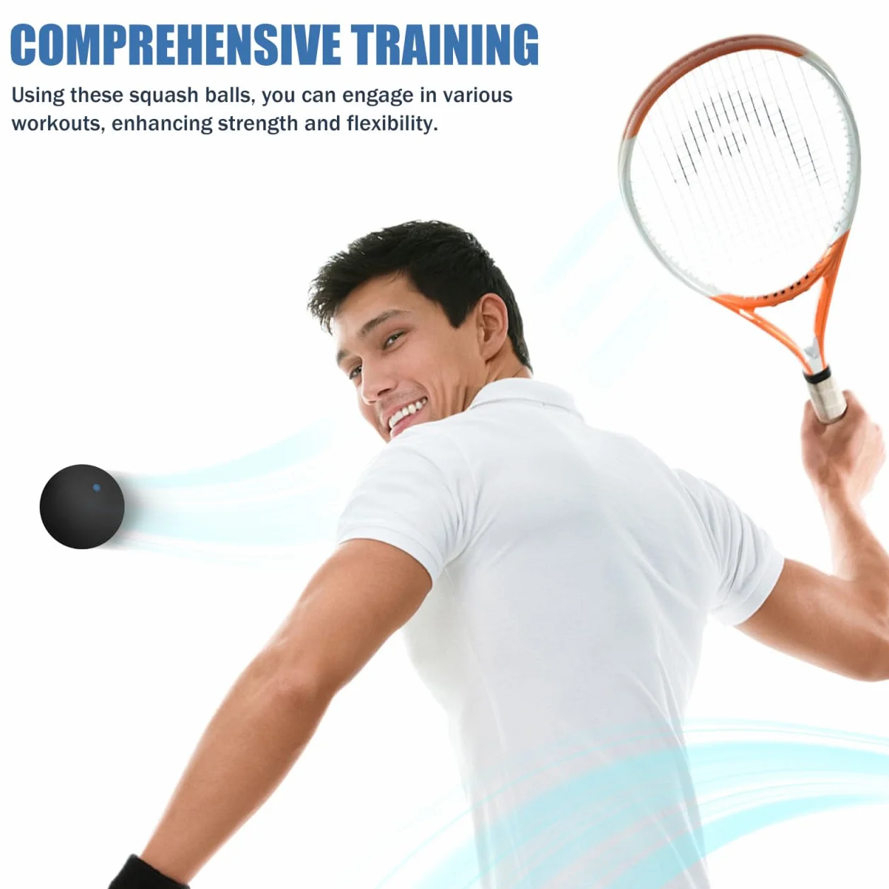 Kisangel 4 bolas de squash 45 mm alta elasticidad entrenamiento competitivo