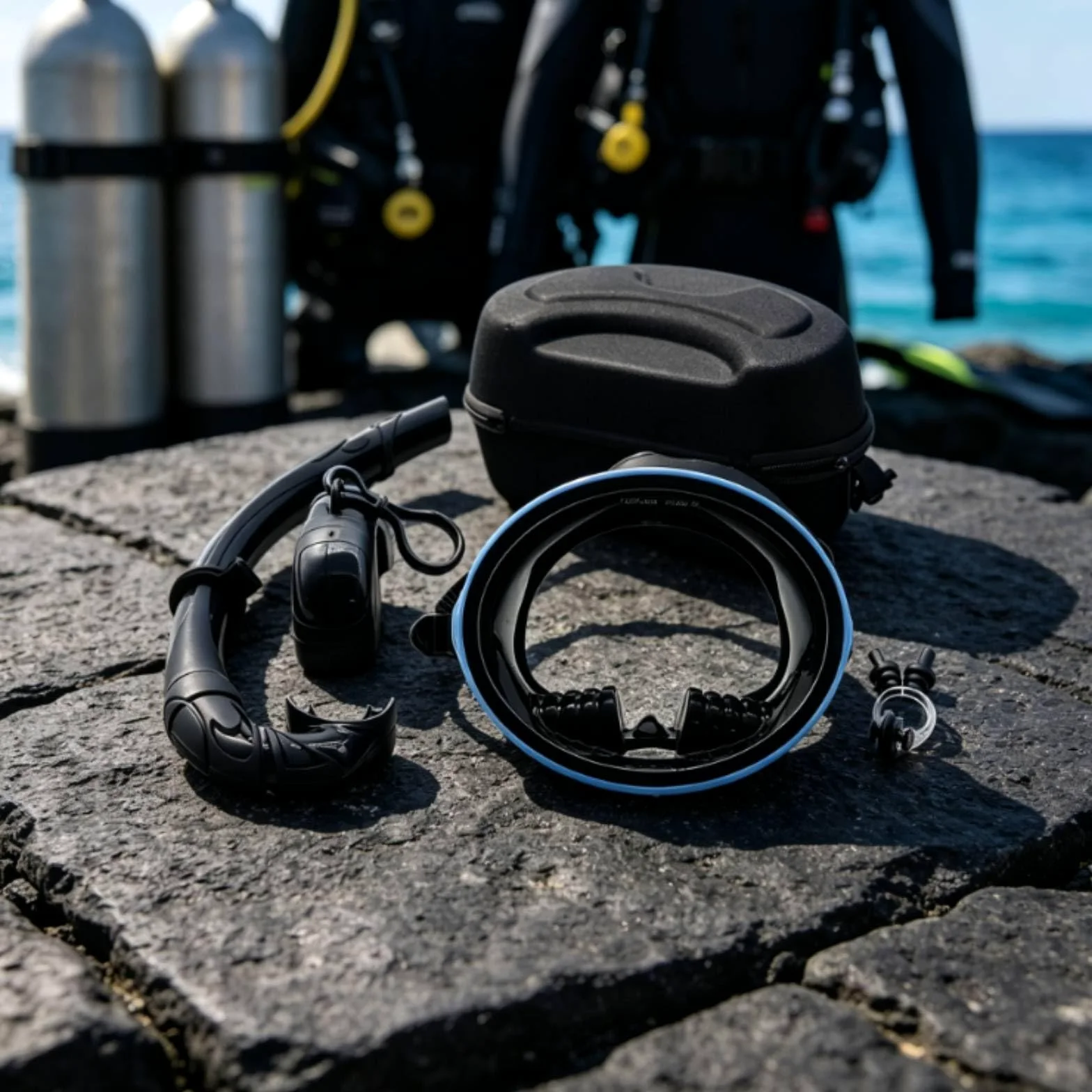 predolo Máscara Snorkel con Estuche Diseño bajo bajo Máscara Snorkel con Vidrio mplado Table Gafas Buceo Tubo para Adultos, Piscina, Viajes