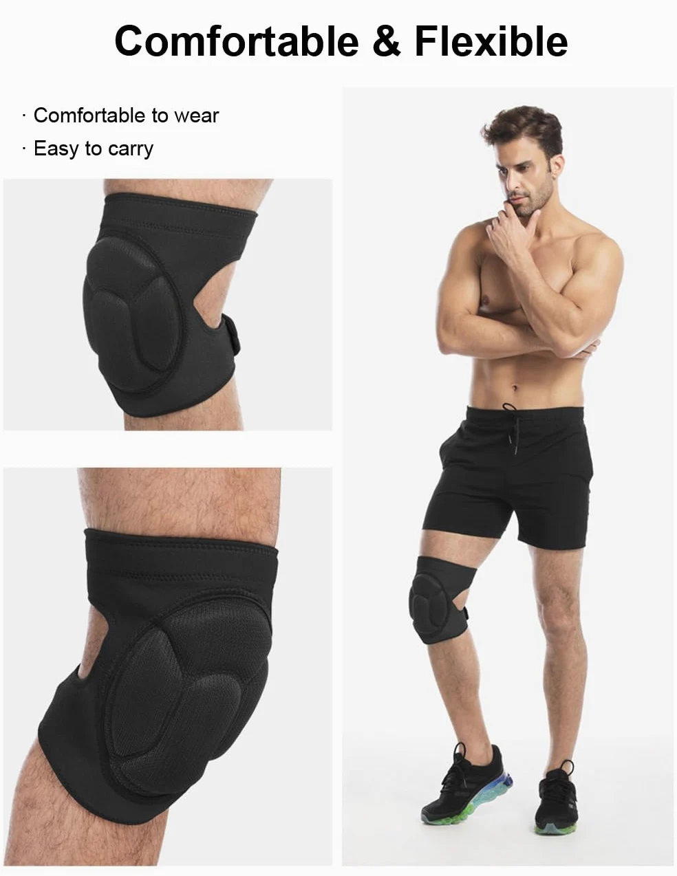 Rodilleras para mujeres y hombres, rodilleras de baile, voleibol, rodilleras para mujeres y hombres, rodilleras de lucha libre, almohadilla de choque, equipo de snowboard, rodilleras suaves para el