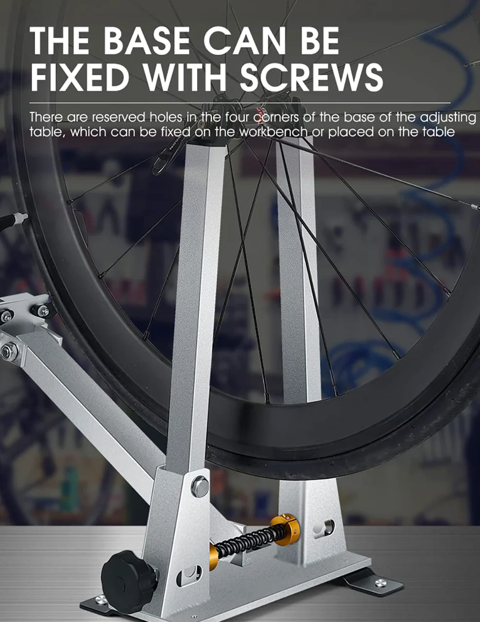 Soporte para alineación de Ruedas de Bicicleta Herramienta de reparación de alineación de Ruedas de Bicicleta con Llave de radios Llantas de Ajuste de Mantenimiento de Ruedas de Bicicleta