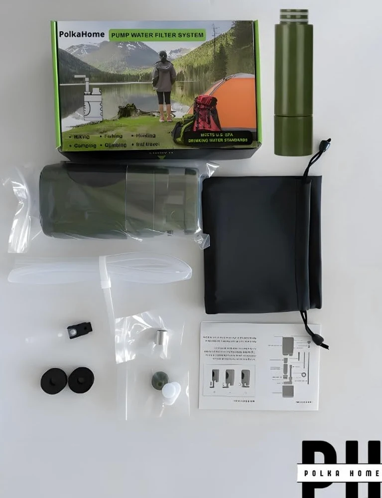 Filtro de agua Supervivencia - Filtro de Agua Exterior - Purificador de Agua - Purificación de Agua Al Aire Libre - Kit de supervivencia, filtro de agua (INCLUYENDO FILTRO DE REEMPLAZO