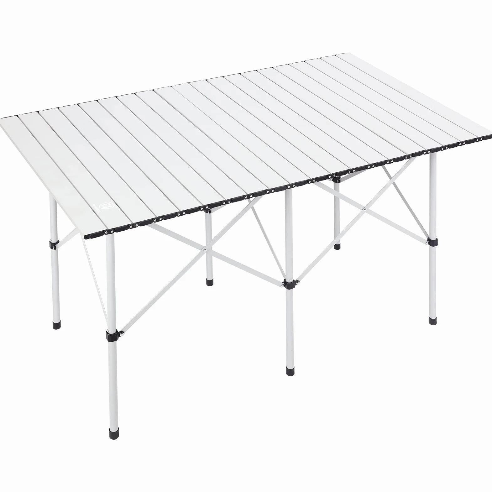 EVER ADVANCED Mesa de Camping Plegable con Tablero de Aluminio 116 x 74 cm para 4-6 Personas, Capacidad Carga de 50 kg, Mesa Plegable con Bolsa de Transporte para Camping, Picnic, jardín