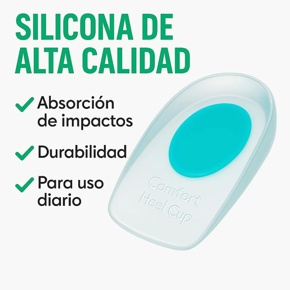 Taloneras para Fascitis Plantar, Espolón Calcáneo y Tendinitis Aquiles - Plantillas de Silicona con Soporte Ergonomico y Absorción de Impactos - Pack de 6