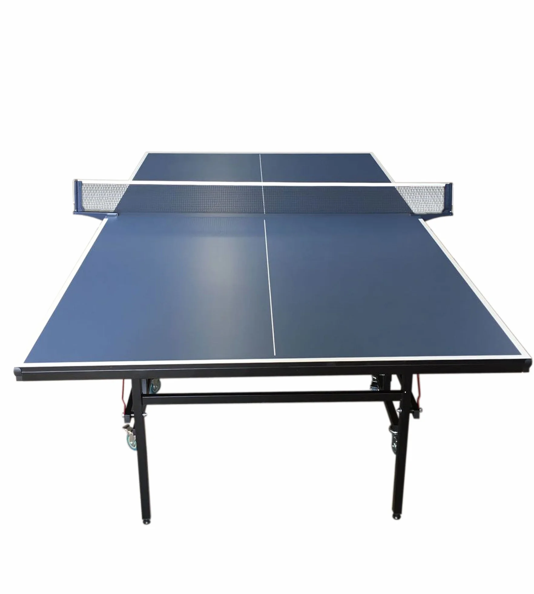 Mesa de tenis de mesa compacta azul para interiores