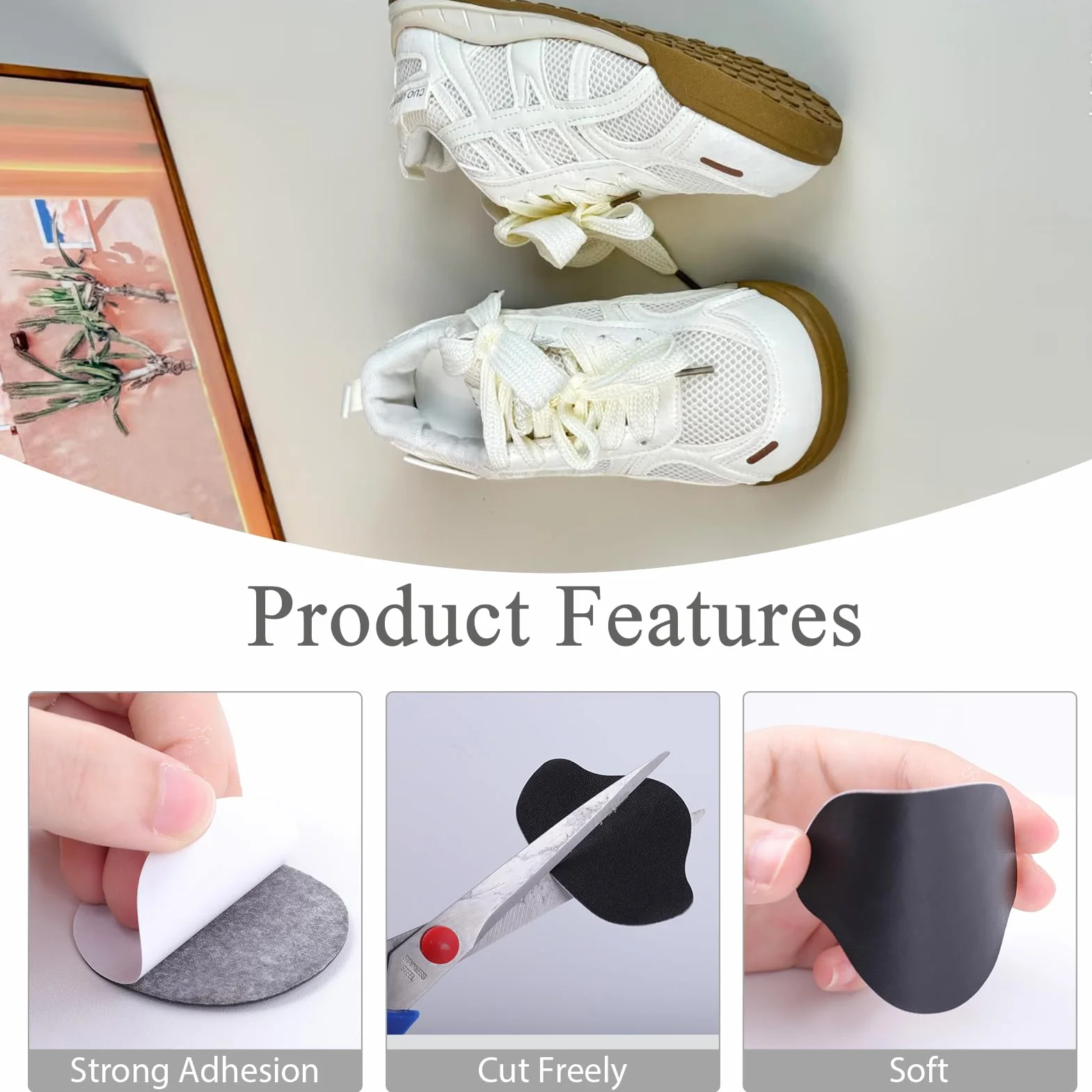 Parches de Reparación de Orificio de Talón, Almohadillas Microfibra para Zapatos, Talonera Adhesiva Antirrozaduras, Kit Protección Interior Zapatillas