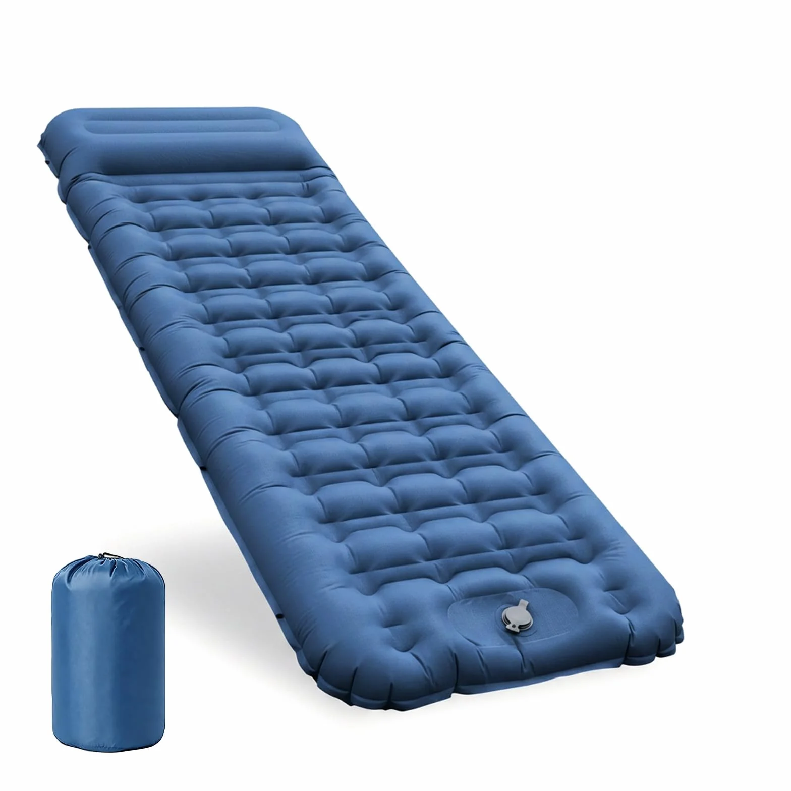 Esterilla Camping Hinchable 12cm, Colchón Trekking con Bomba de Pie y Almohada Integradas, Colchoneta Inflable Individual Ultraligero para Dormir, Tienda de Campaña, Acampada, Aire Libre