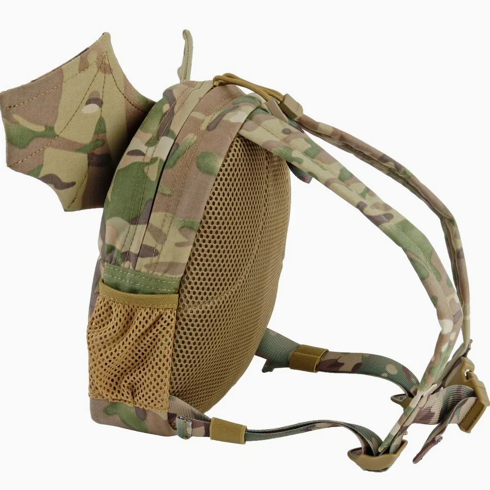 Mochila táctica Militar para niños, niñas, niños, alas de murciélago, pequeña Bolsa de Diablo para Airsoft Paintball, Viajes, Senderismo, Acampada, Halloween