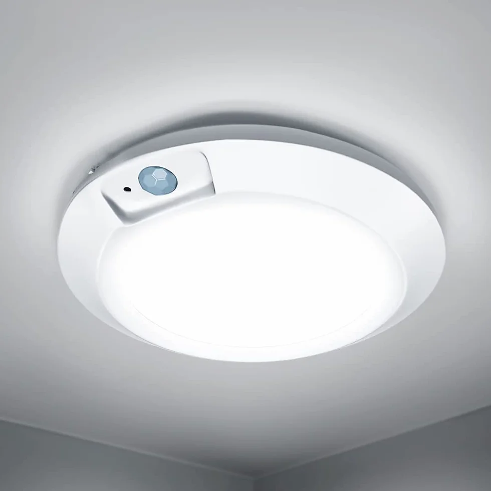 RAWNICE Luz de techo con sensor de movimiento LED inalámbrica 6.5 pulgadas 210 lm fría