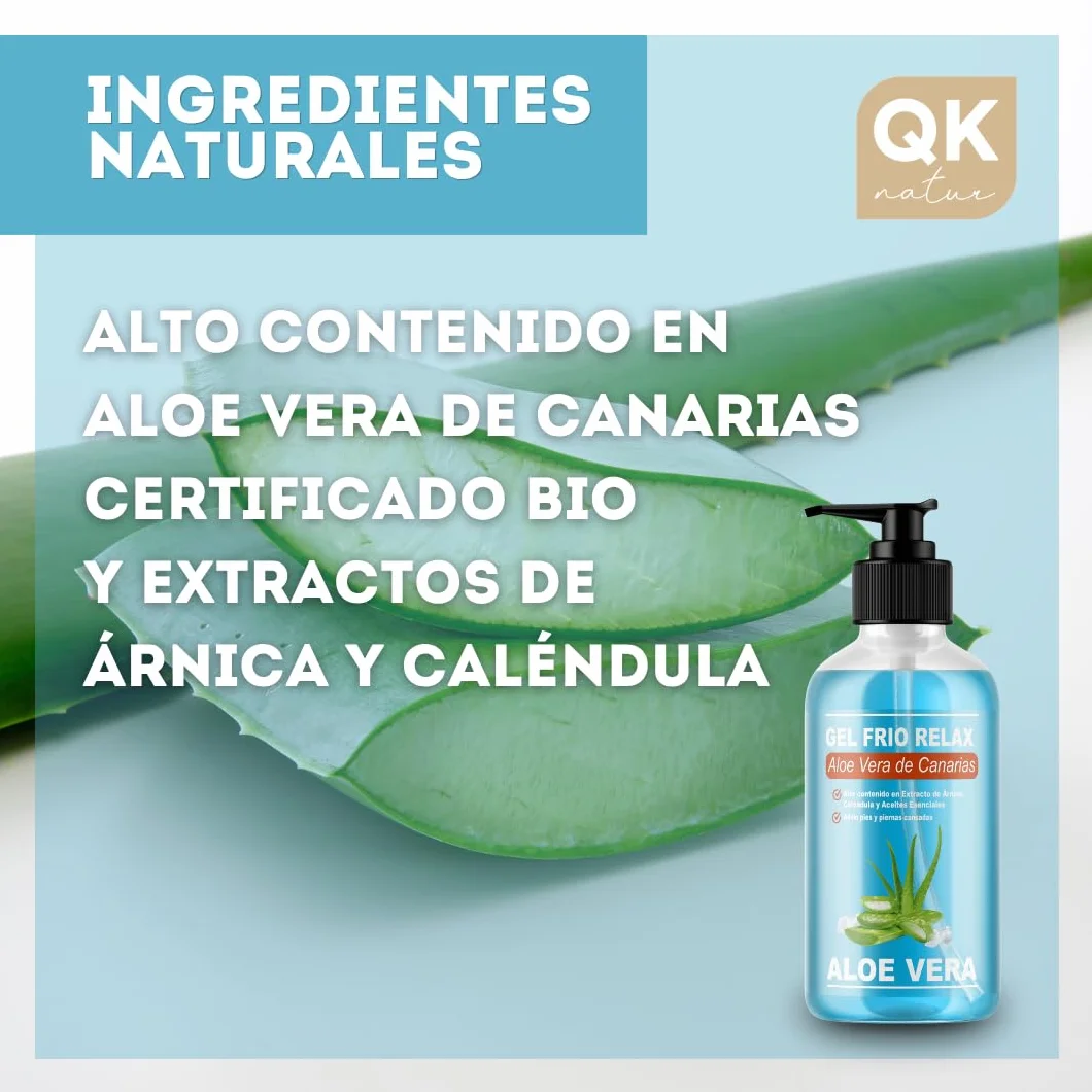 GEL FRIO ALOE VERA DE CANARIAS BIO con Arnica y Calendula para piernas cansadas 500 ml