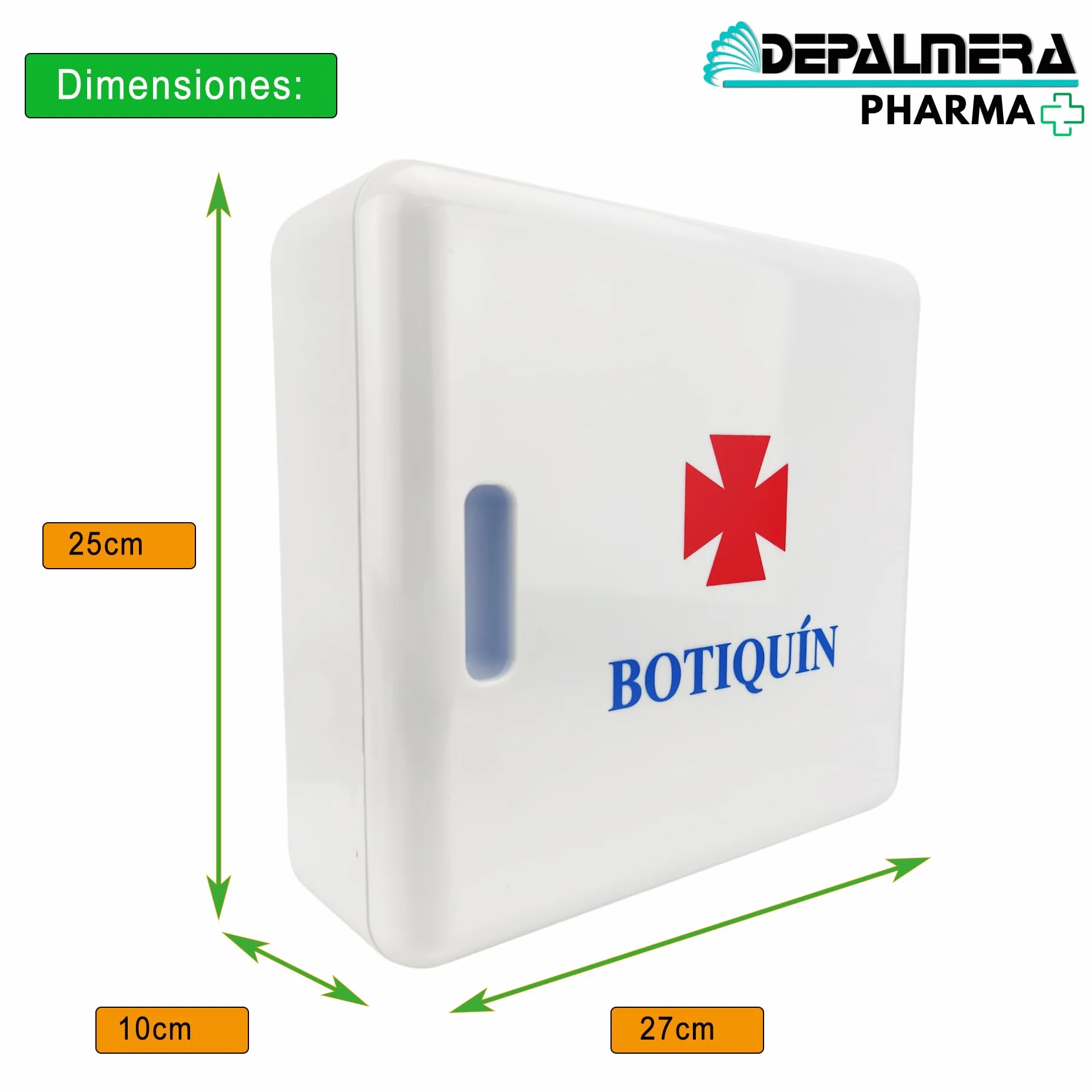 Botiquin de Primeros Auxilios Homologado 27x10x25 cm Armario Pared Material Sanitario