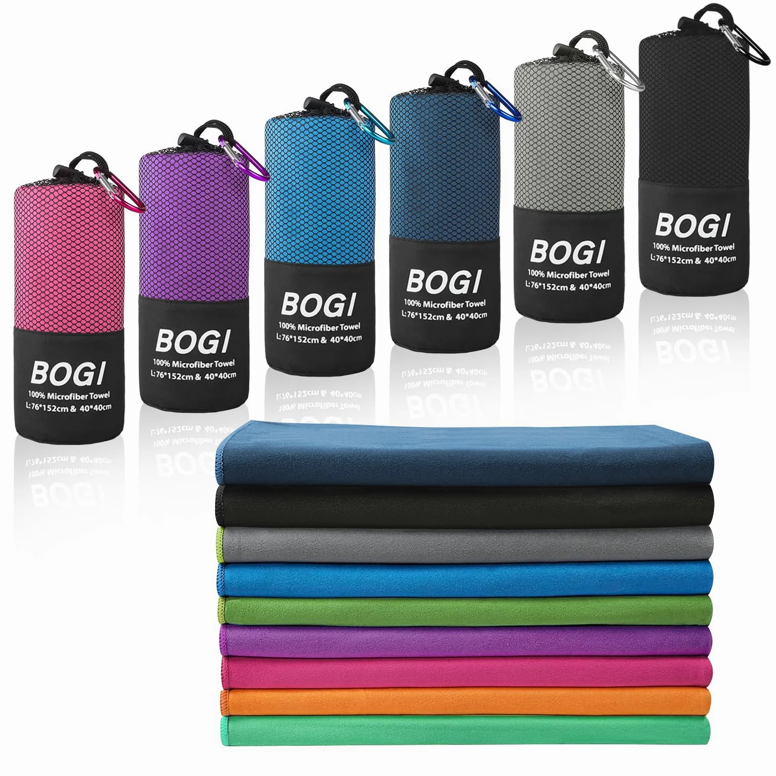BOGI Toalla deportiva de microfibra de secado rápido, toalla de camping de microfibra suave y ligera, toalla de viaje compacta para camping, gimnasio, yoga, natación, mochileros (XL: 72 x 32 pulgadas