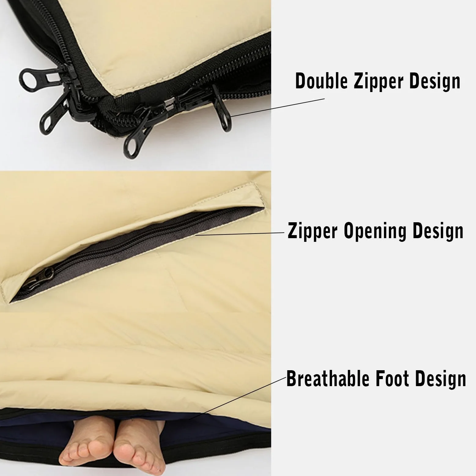 Saco de Dormir for Acampar, Sacos de Dormir livianos y portátiles con Orificios for los Brazos y Almohada Que se Pueden unir for Dos Personas, Impermeable y cálido, Adecuado for Adultos