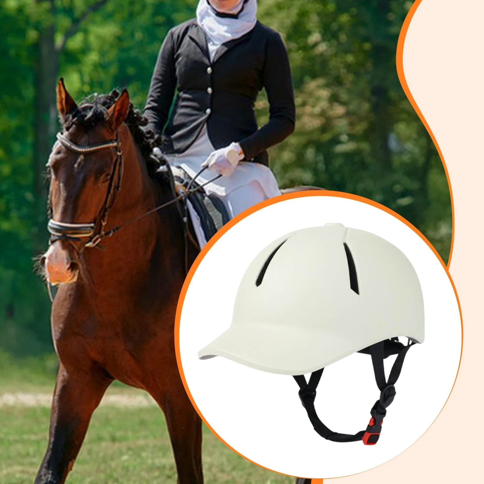 Casco Ecuestre de para Equitación con Protección Resistente y Ventilación Ajustable Fabricado en PC Adecuado para Ciclismo Senderismo y