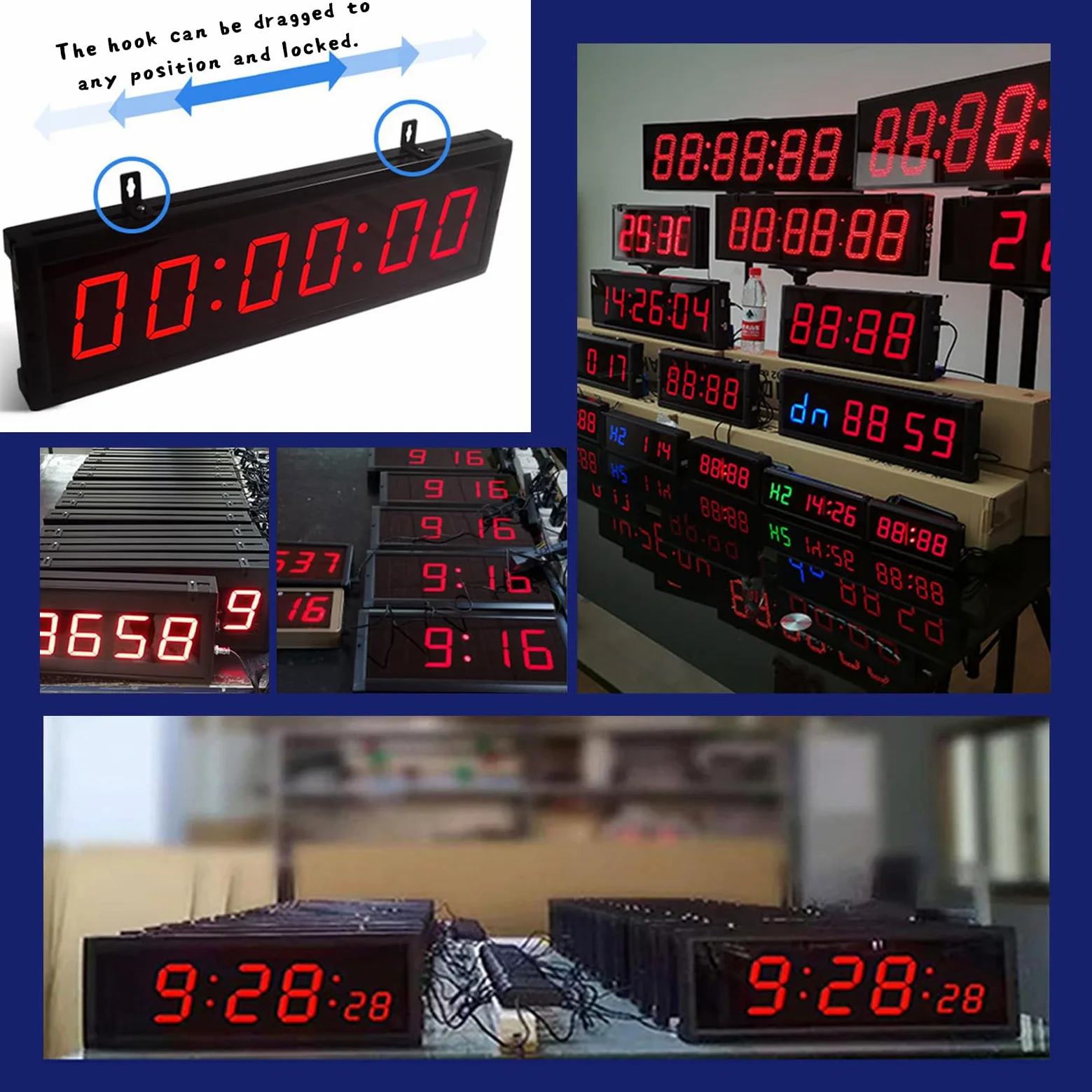 Temporizador De Cuenta Regresiva, Cronómetro para Competiciones Juegos Cronómetro Gimnasio con TrípodeCronómetro Control Remoto Digital 4/6 Dígitos Brillo Ajustable 12/24H