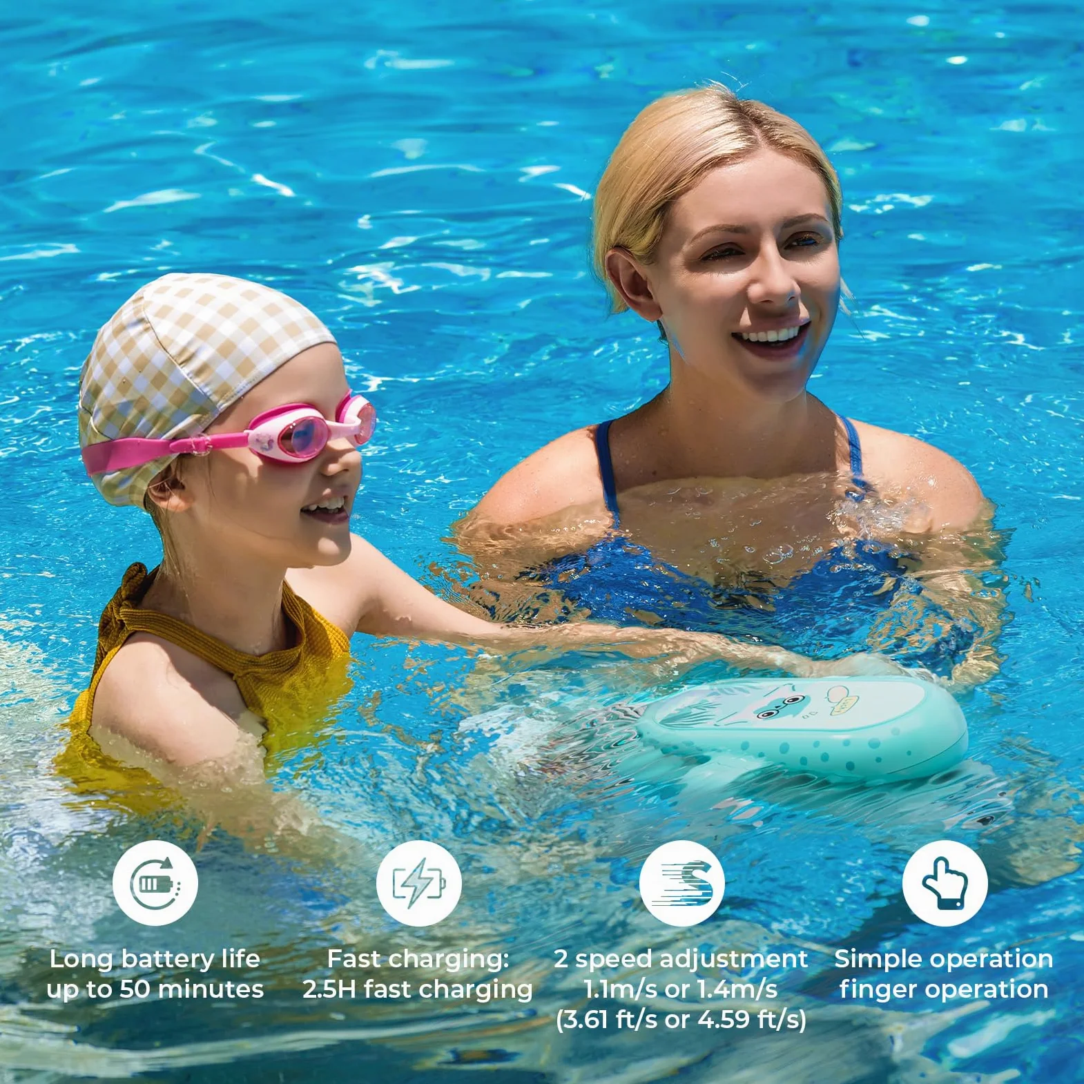 Patinete subacuático para diversión familiar, scooter de mar de larga duración para nadar y hacer esnórquel, 2 modos de velocidad, scooter de piscina para jugar en la piscina y parque acuático