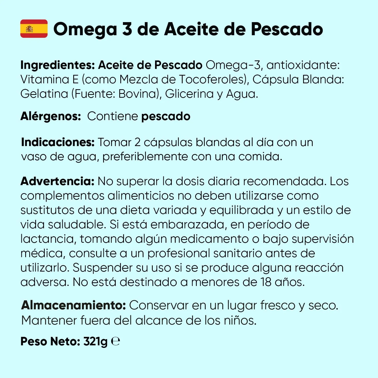 Omega 3 2000mg 240 Perlas de Aceite de Pescado EPA 660mg DHA 440mg Ácidos Grasos Omega 3 Sin OGM