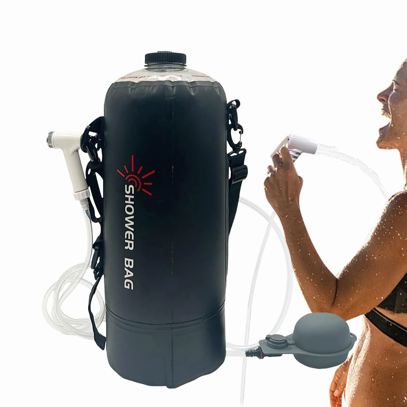 Ducha Camping Al Aire Libre Kit De Ducha con Cabezal Intercambiable, | Bolsa Ducha Solar Camping Equipo Senderismo, Playa, Natación, Accesorios Viaje, Aire Libre, Overlanding