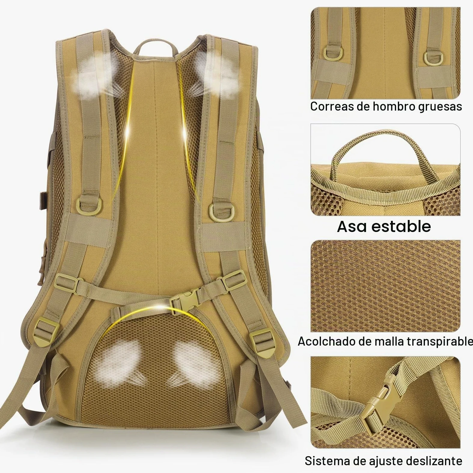 SHANNA Mochila Militar Utilidad 35L/50L Tactica, Mochila Crossfit Gran Capacidad Paquete de Asalto Molle, Mochilas de Emergencia de 3 Días para Caza Senderismo Acampada y Actividad al Aire Libre