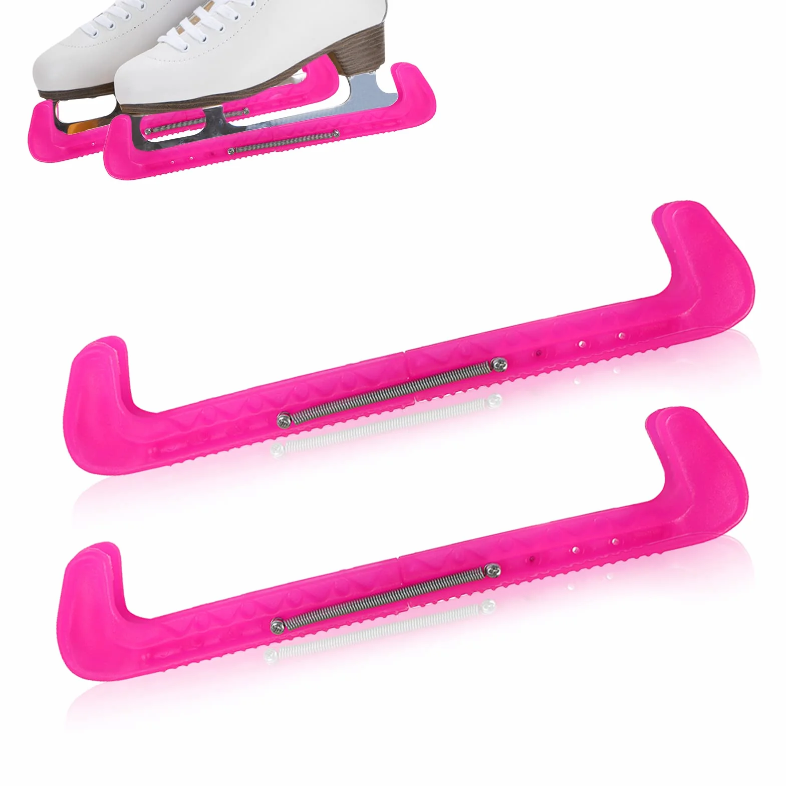 Cyrank 1 par de Protectores de Cuchillas de Hockey Deportivo, Protectores de Cuchillas de Patines de Hockey sobre Hielo, Cubierta de plástico con Protector de Patinaje sobre Hielo de Primavera