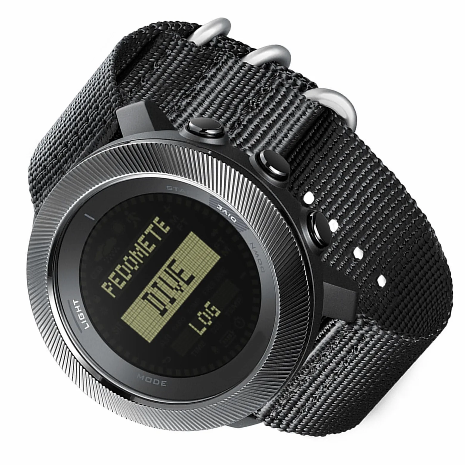 Reloj de Buceo Al Aire Reloj Deportivo Digital Resistente Al Agua con Brújula y Seguimiento de Actividad Física para Aventureros Negro 49,8 Mm