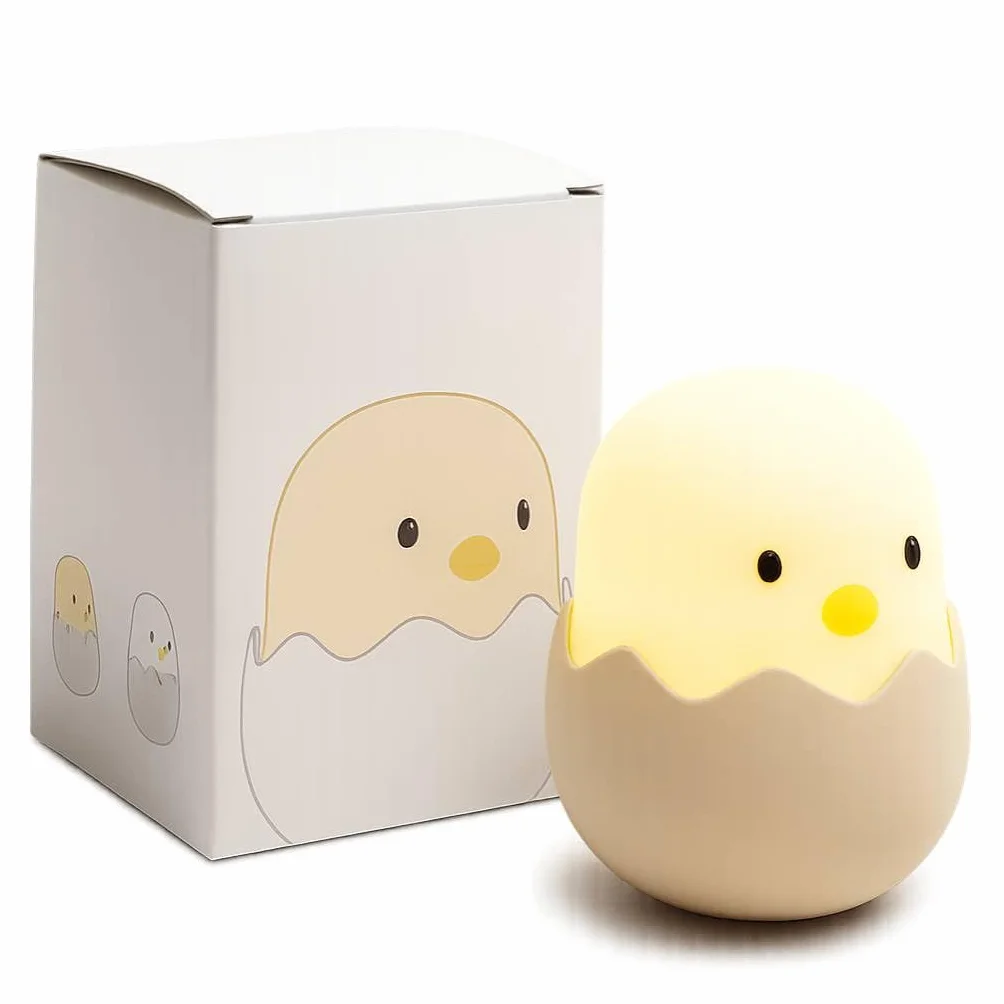 Lampara Pollito Tactil Recargable Portatil Luz Calida Regulable para Bebe