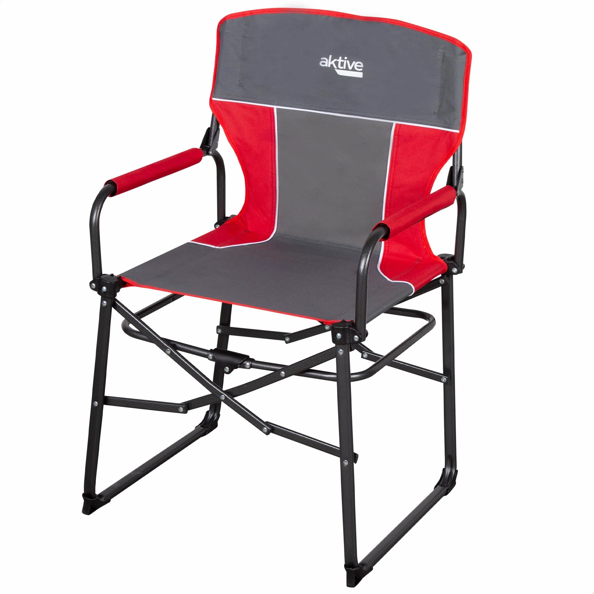 AKTIVE 63049 Silla Plegable Camping Director Antivuelco c/Plegado Compacto, Gris