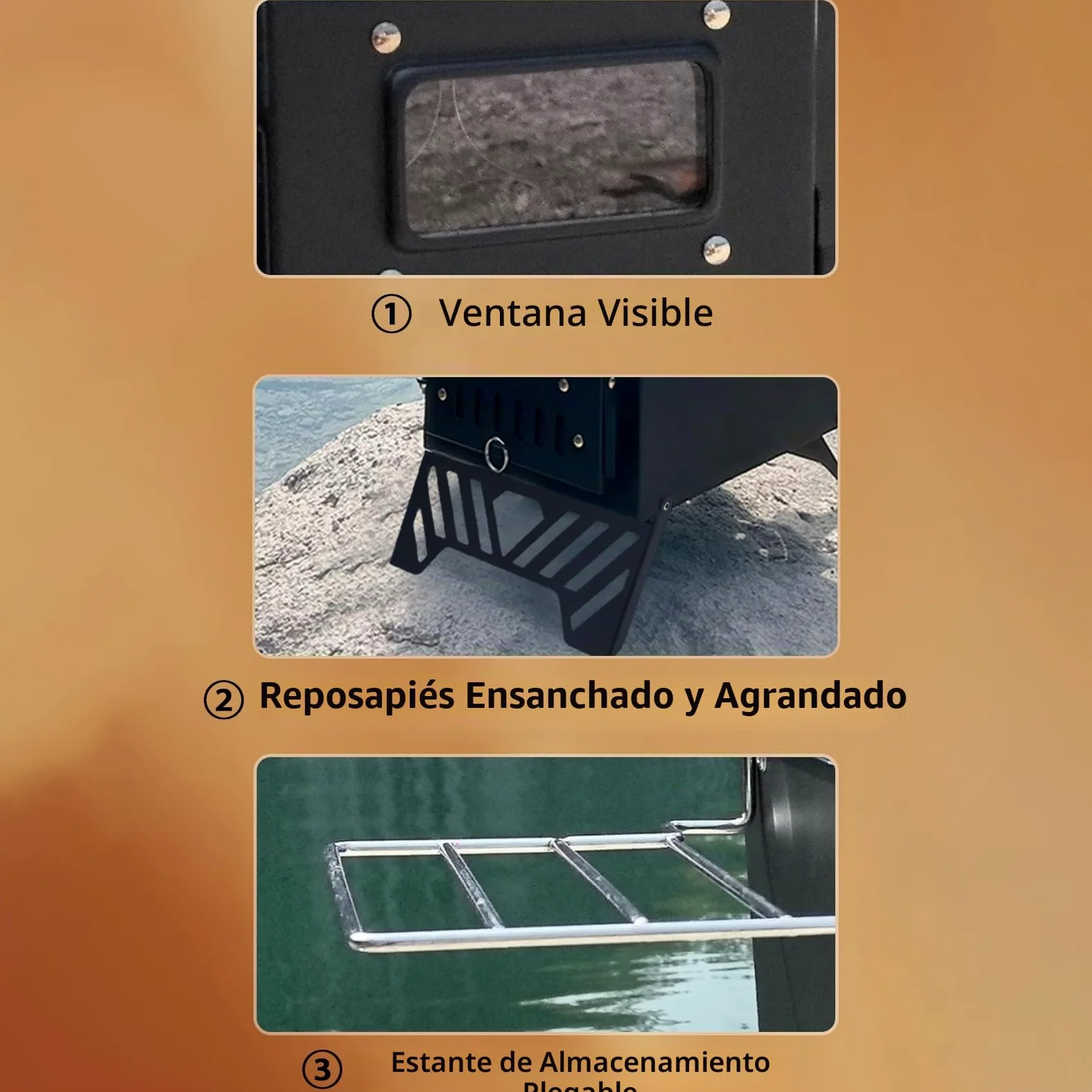 Estufa de Camping sin Humo, Estufa de Leña para Tienda de Campaña Estufa de Leña Portátil para Tiendas de Campaña, Camping, pesca y Senderismo Acampada