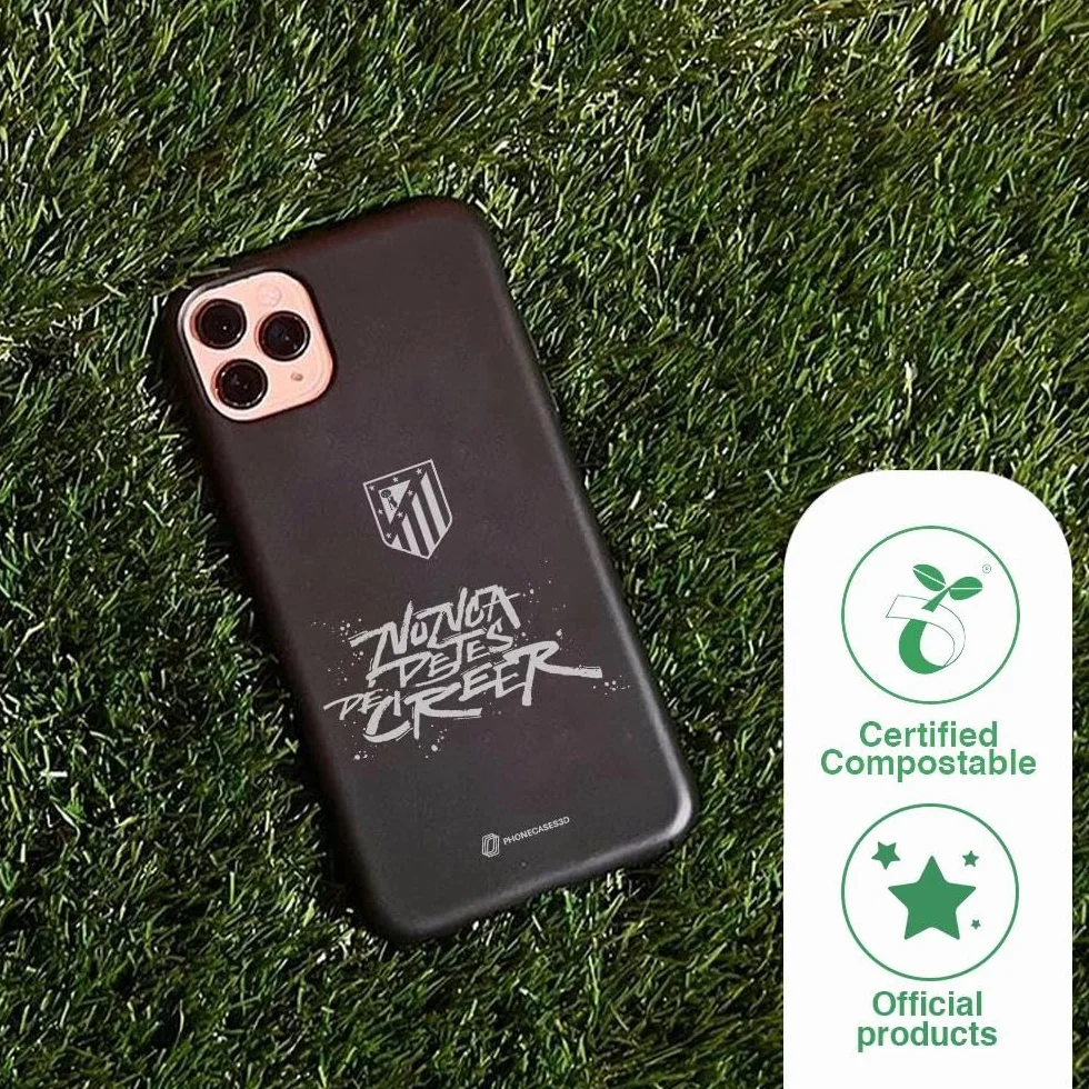 Funda Móvil para Apple iPhone 13 Atlético de Madrid – NDDC Slogan – Diseño ergonómico – Protección Ligera y Resistente para móvil – Negro