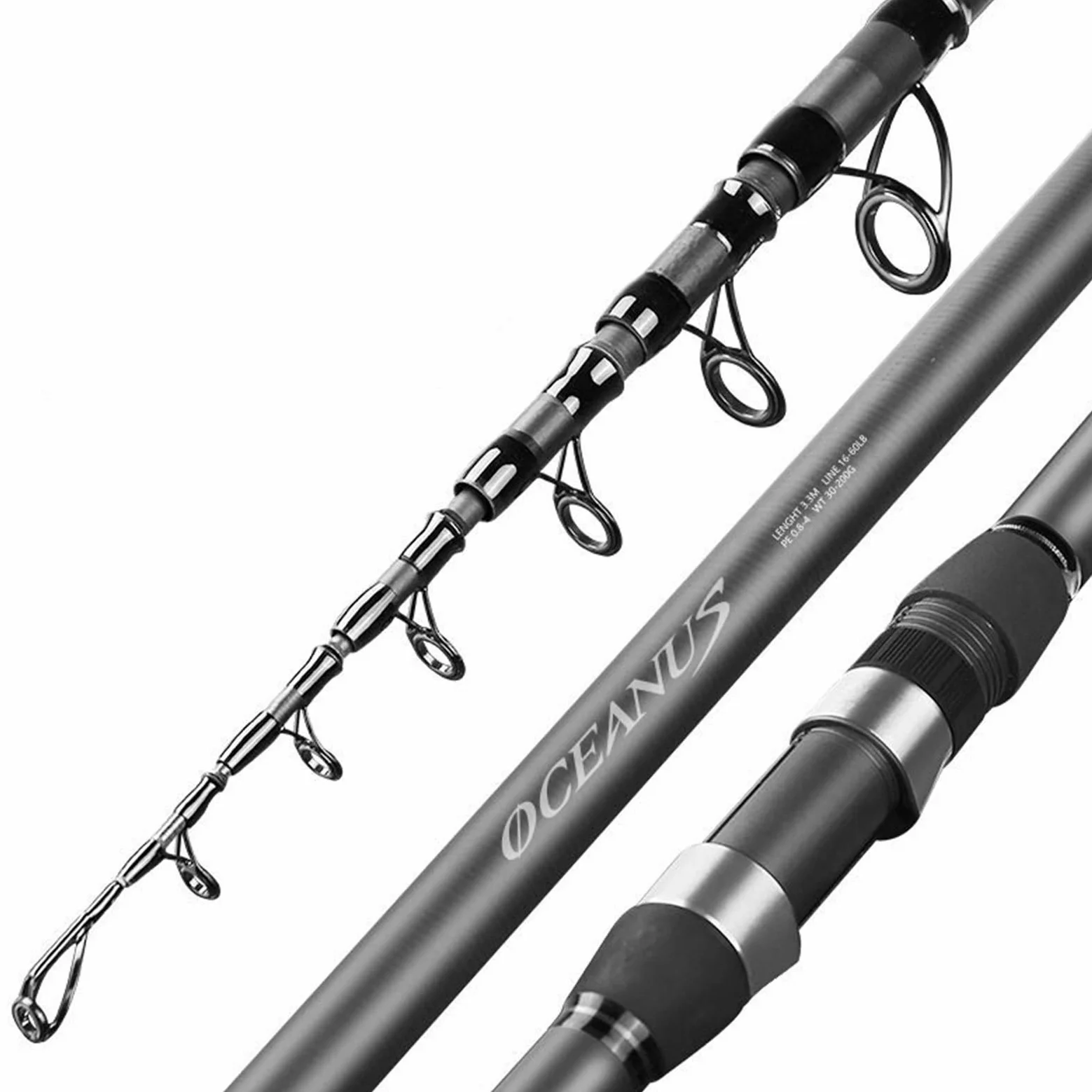 Cañas de Pescar en Mar,Cañas de Pescar Surfcasting 2.7m-5.4m Cirilla de Pesca Pole Lanzamiento de Distancia Ultraligero Secciones Largas Pesca Telescópicas Pesca Aparejos