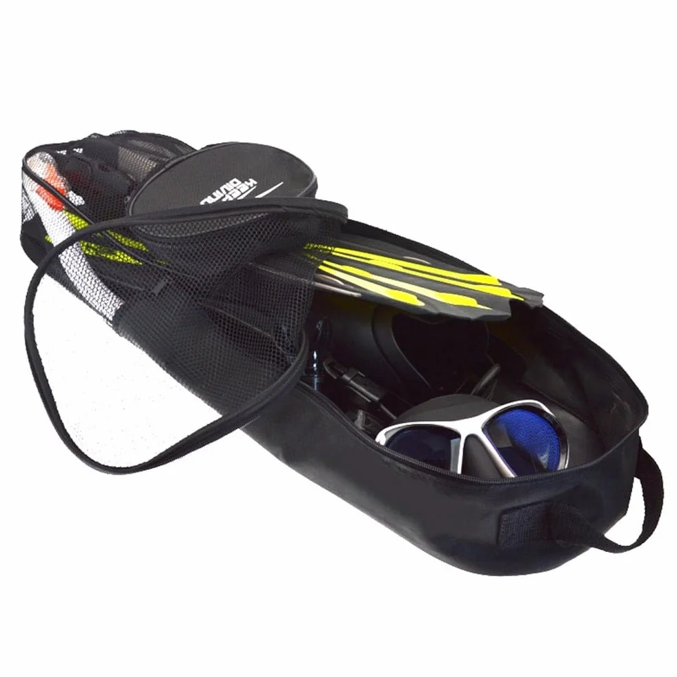 DAZZLEEX Bolsa de malla resistente para buceo, natación, aletas de esnórquel, aletas, engranajes subacuáticos, 72 x 22 x 12 cm