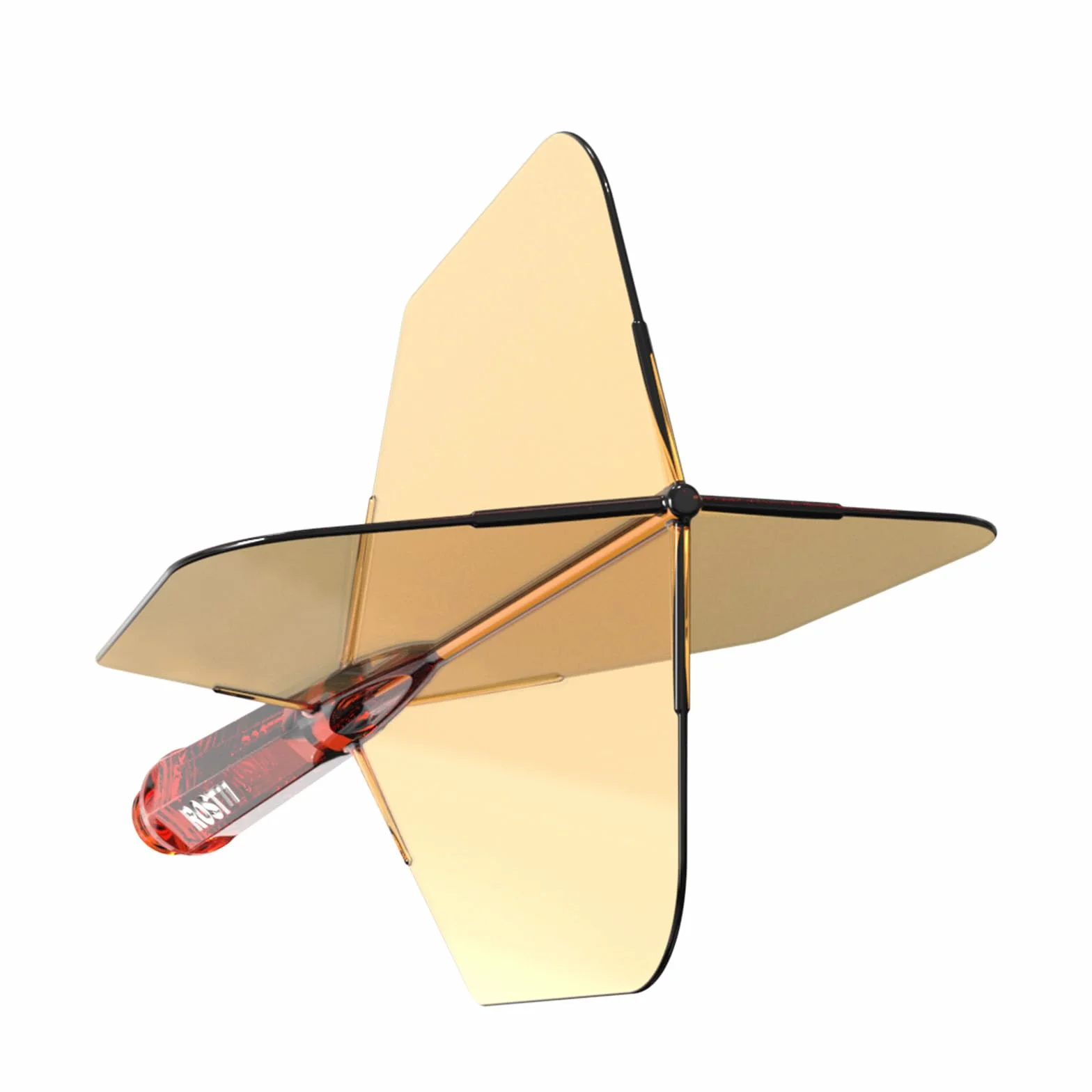 CUESUL Rost 77 Eje de dardo y Vuelo Integrados, Forma de ala Grande, Conjunto de 3 (Serie de Color Transparente)