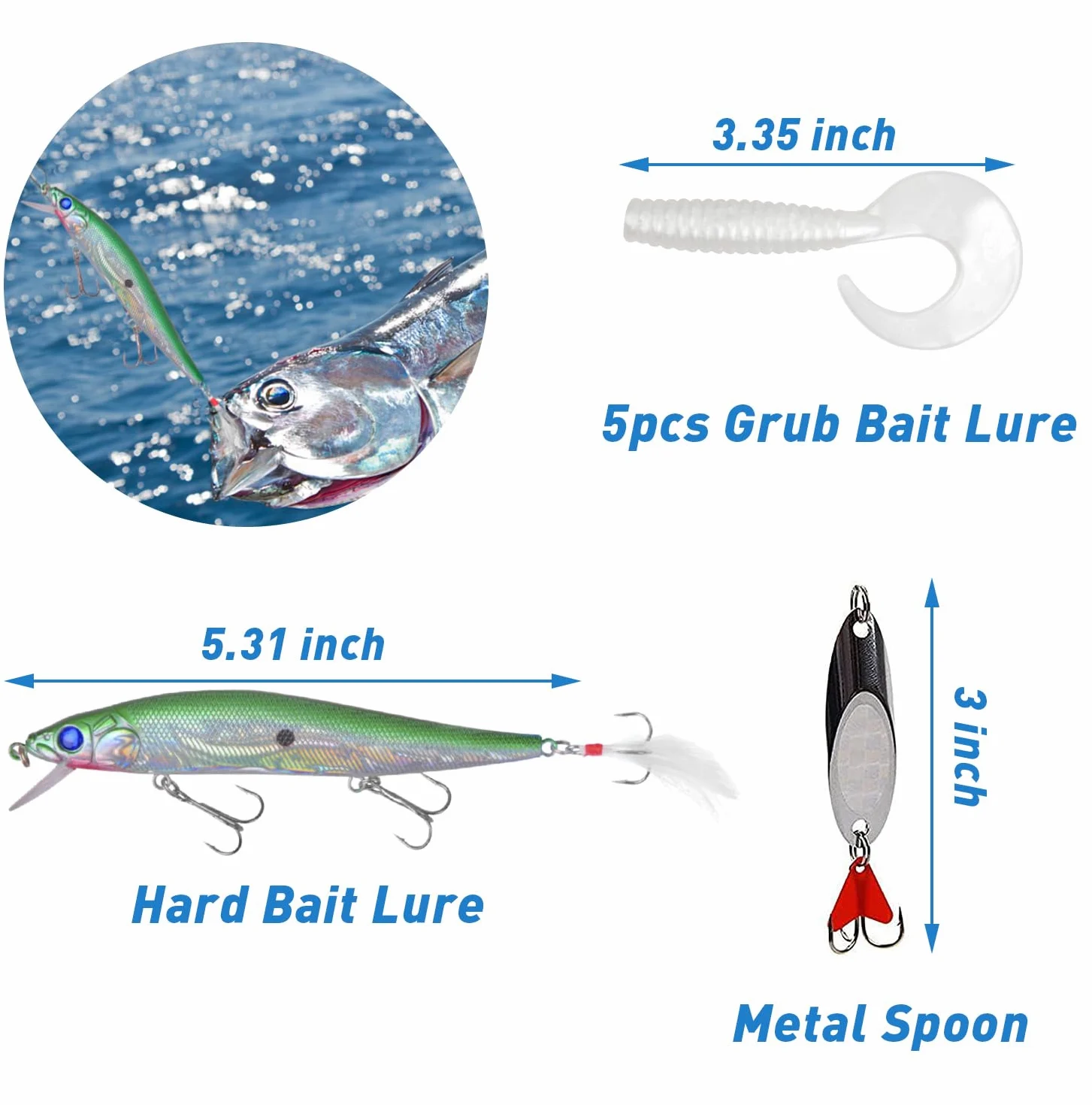Kit de aparejos de pesca de agua salada, 131 piezas, incluye aparejos de líder de pesca, señuelo de pesca de agua salada, ganchos de cuchara giratorios, abalorio de flotación de peso en el océano, equipo de pesca de surf, accesorios de equipo de pesca de