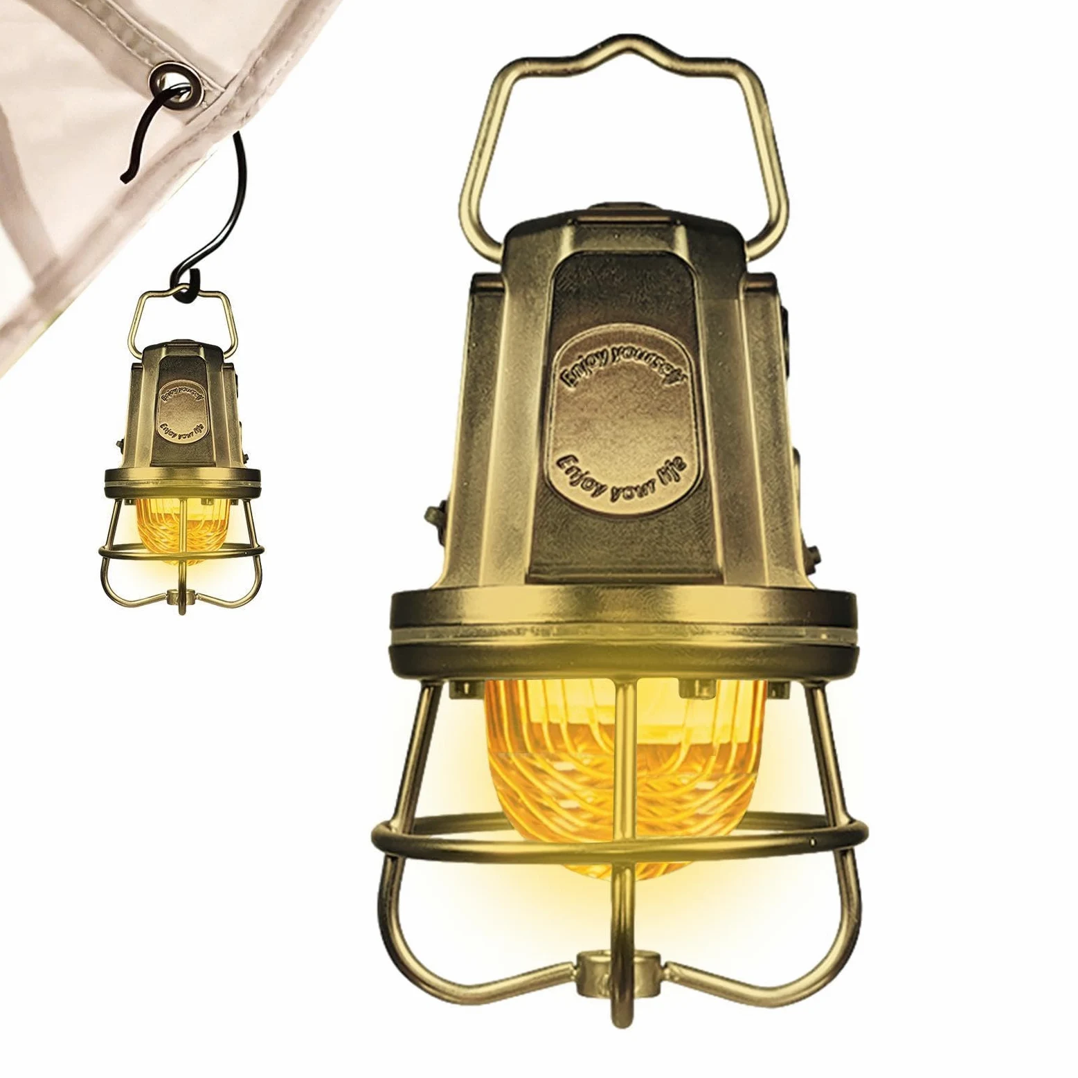Linterna de Camping Recargable Lámpara con Regulación de Brillo y 4 | Linterna LED Portátil para Acampada para Tienda de Campaña, Exterior, Apagones, Toldo y Balcón