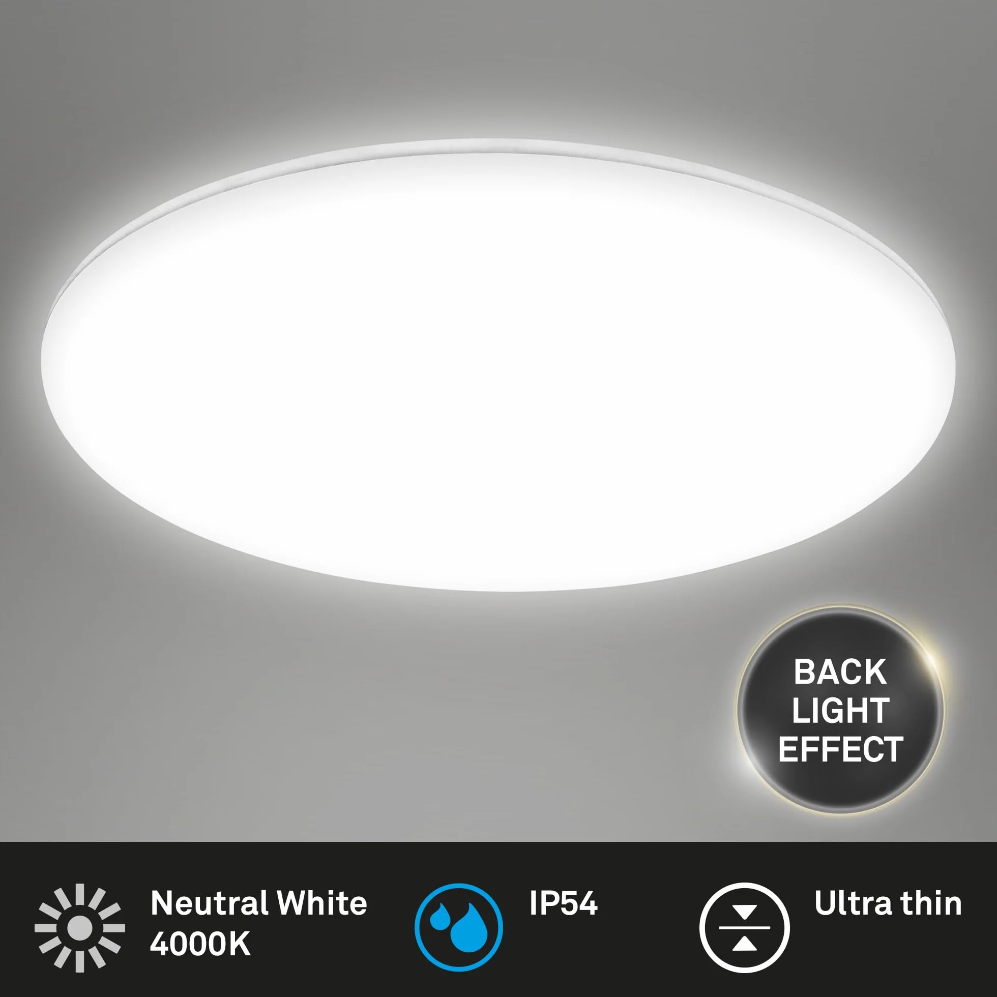 Lámpara de techo LED baño luz indirecta protección contra polvo blanco neutro 29 x 5,5 cm