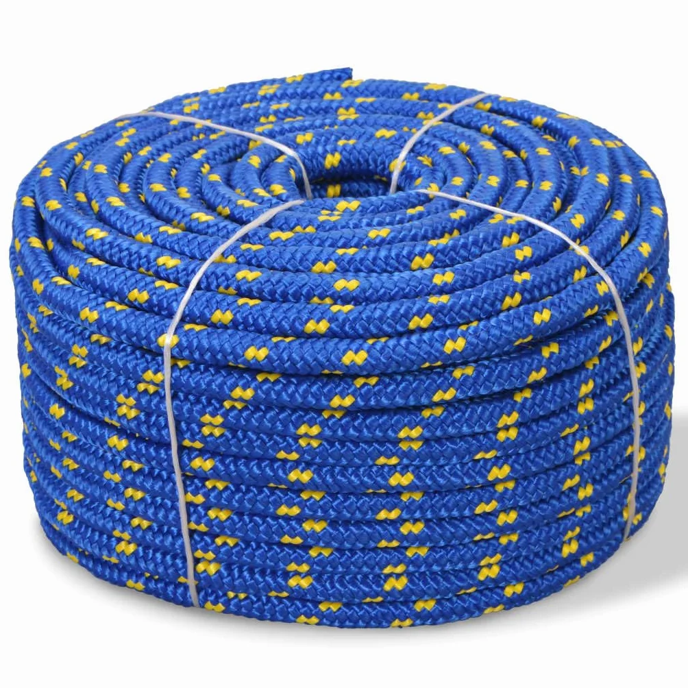 Cuerda de polipropileno para barco, 8 mm, 100 m, color azul, resistente, para barco, vela, yates, resistente a la intemperie, flotante, versátil para fijación, tensión, transporte y camping