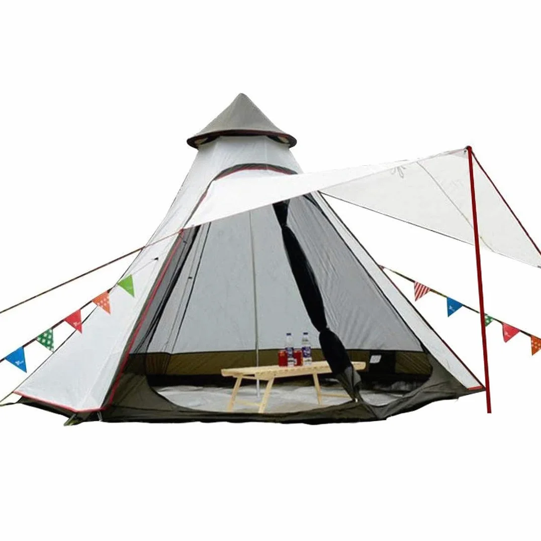 TentHome Tipi - Tienda de campaña para camping al aire libre, senderismo, caza, 380 cm, 380 cm, 12,5 pies, doble capa, para camping, al aire libre