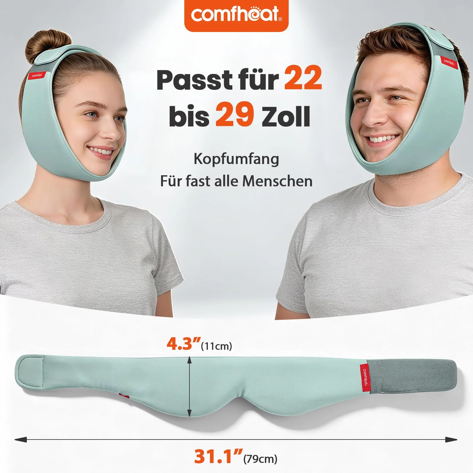 Máscara de calefacción facial USB para TMJ, 3 ajustes de calor ajustables