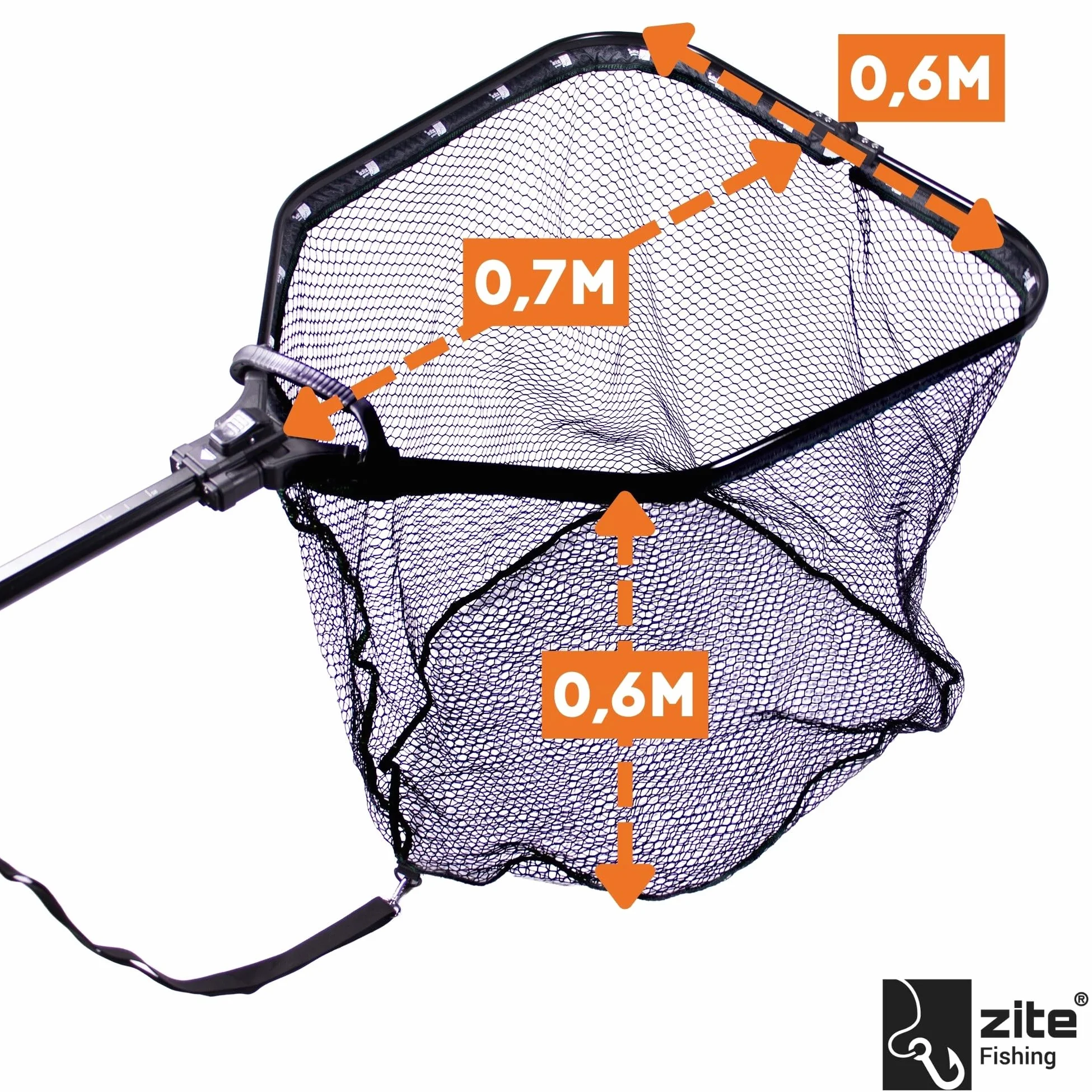 Zite Fishing - Red de pesca para peces depredadores (165 cm, con correa para el hombro)