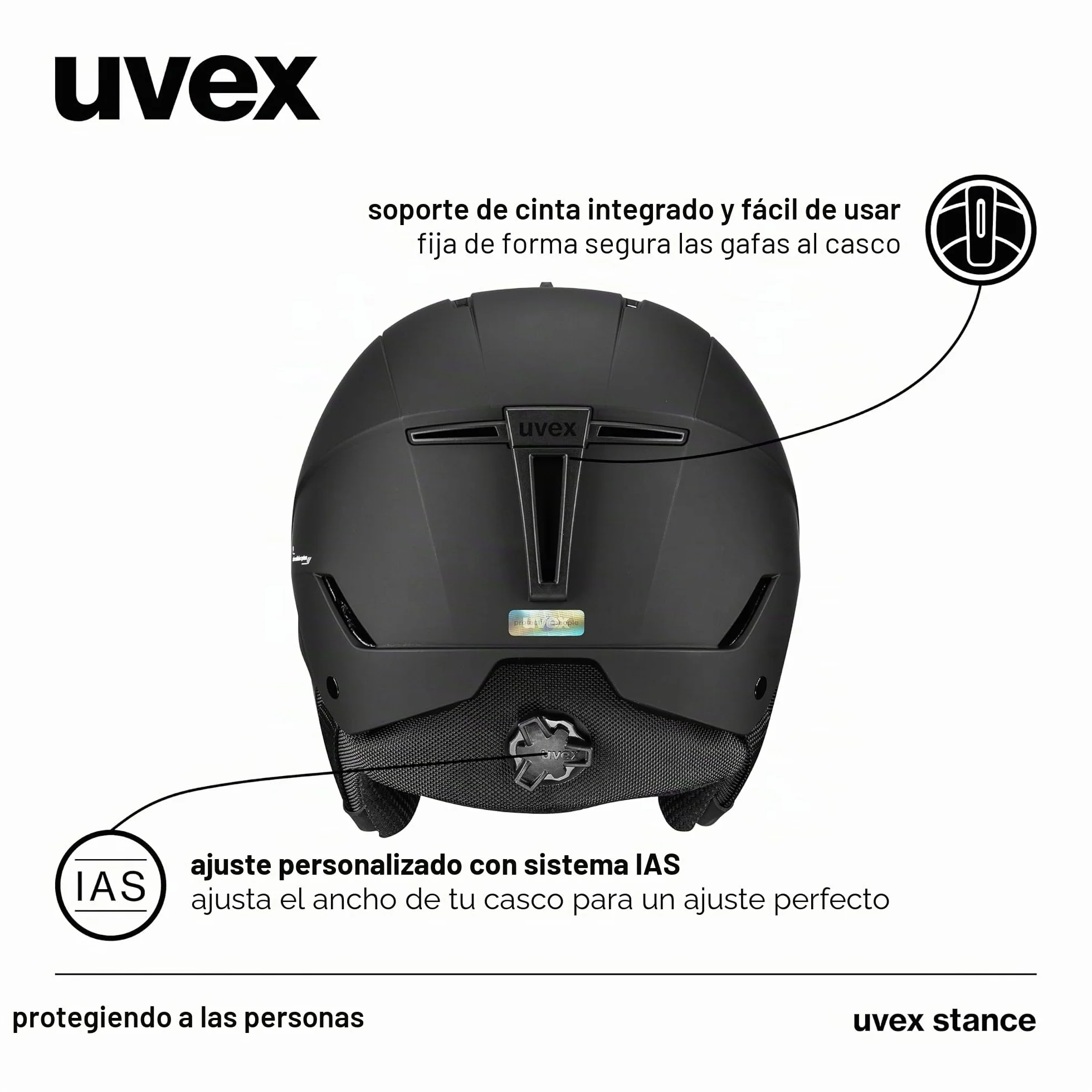 uvex stance Casco de esquí, Adultos unisex, black matt, 58-62 cm