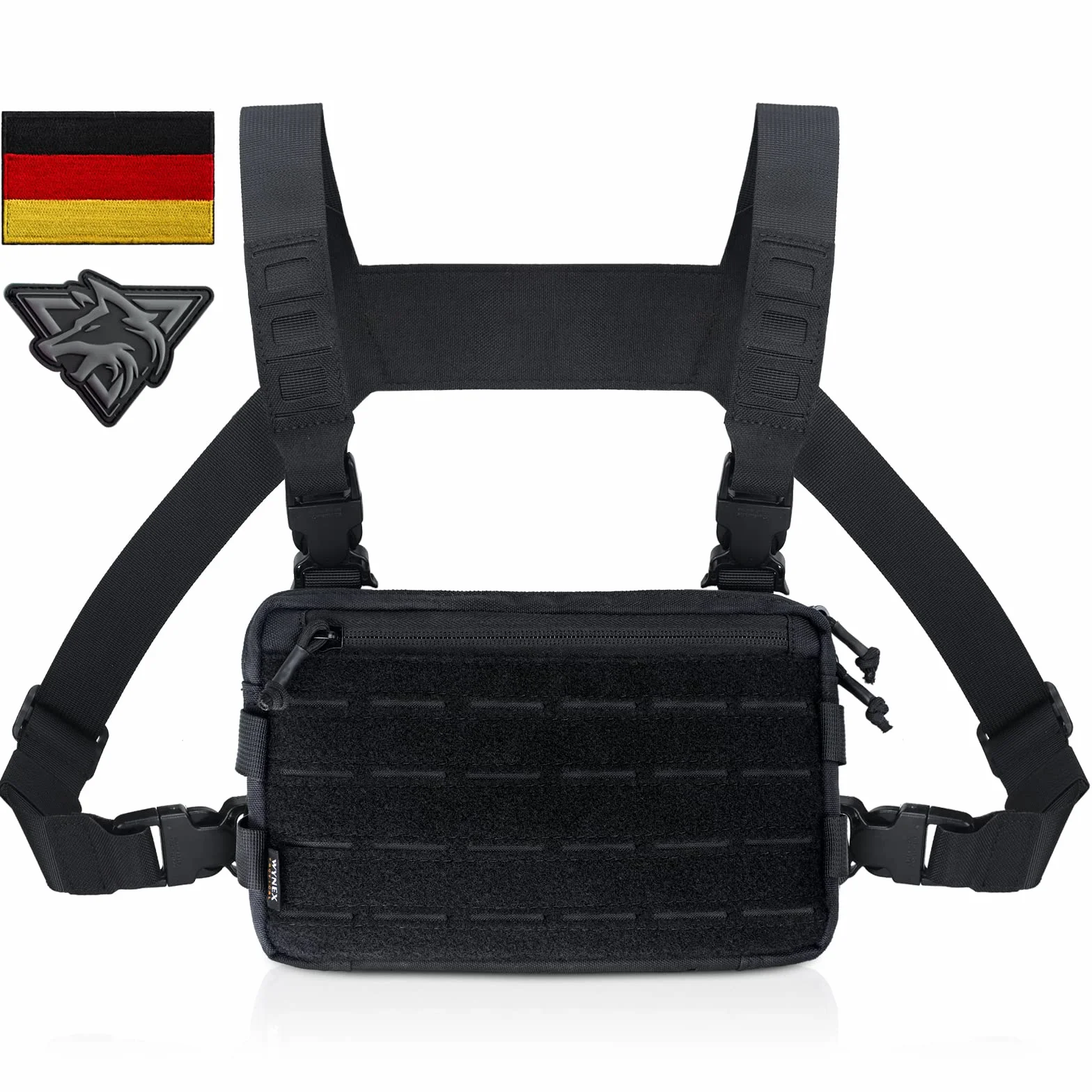 WYNEX Pecho Táctico Rig Pack para Hombres, Corriendo Bolsa de Pecho con Lazo Frontal Airsoft Recon para Caza al Aire Libre EDC