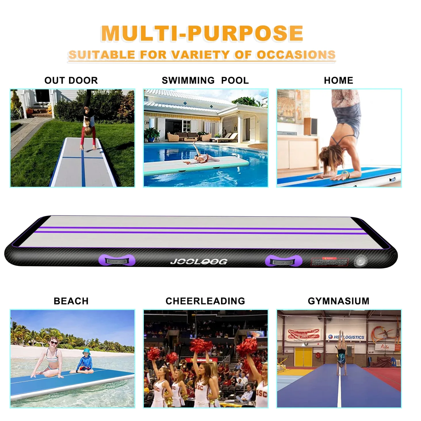 Alfombra de Gimnasia Inflable Air Floor Mat 3M 4M 5M 6M con Bomba 10/20cm de Grosor para Yoga Taekwondo
