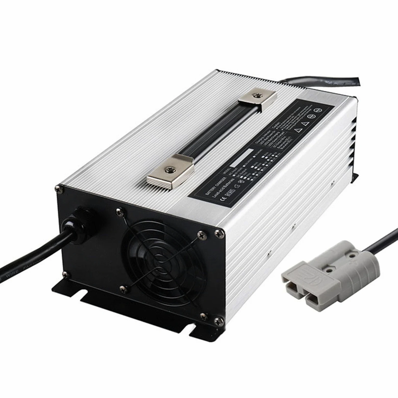Cargador de batería de 12 V/24 V/36 V/48 V/60 V/72 V Cargador de montacargas eléctrico de 1200 W con Conector Anderson de 120 A/175 A/350 A