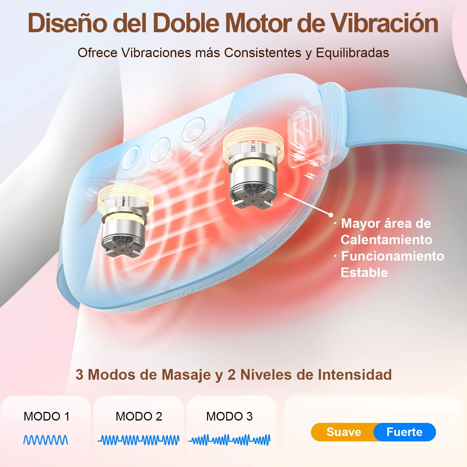 Comfytemp Almohadilla Térmica Menstrual de Grafeno, Cinturón Masajeador Portátil con 3 Modos de Vibración y 2 Niveles de Intensidad, Capacidad de 2500mAh, Regalo Ideal para Madre y Seres Queridos